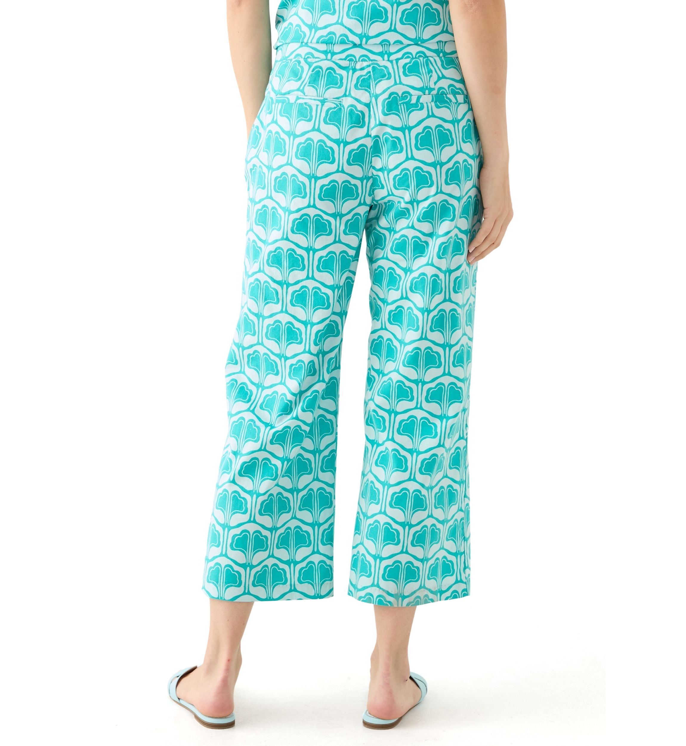 Womens Printed Poplin Pants