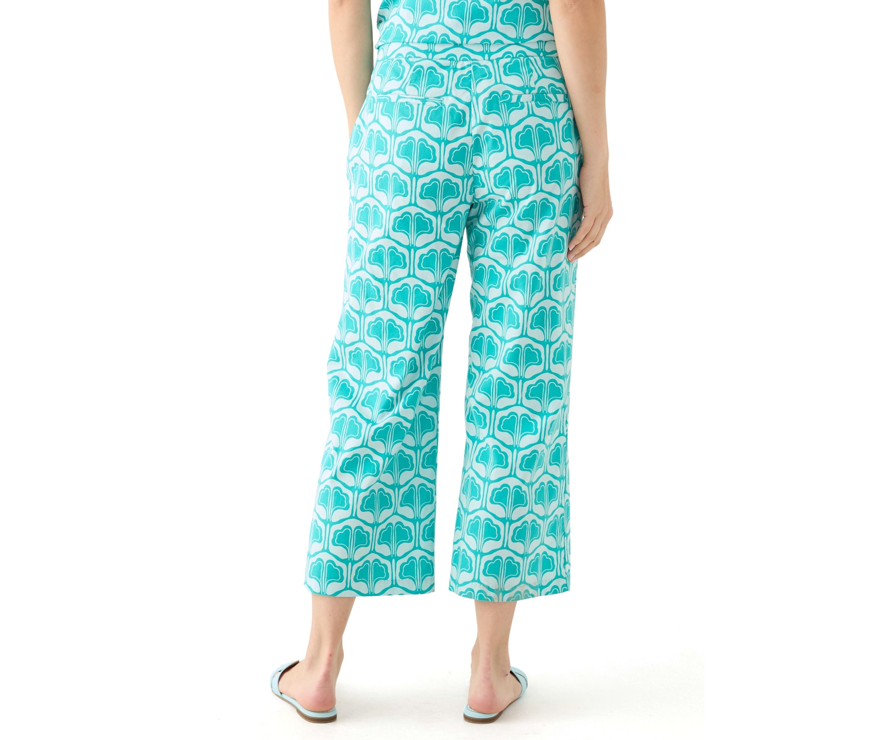 Womens Printed Poplin Pants
