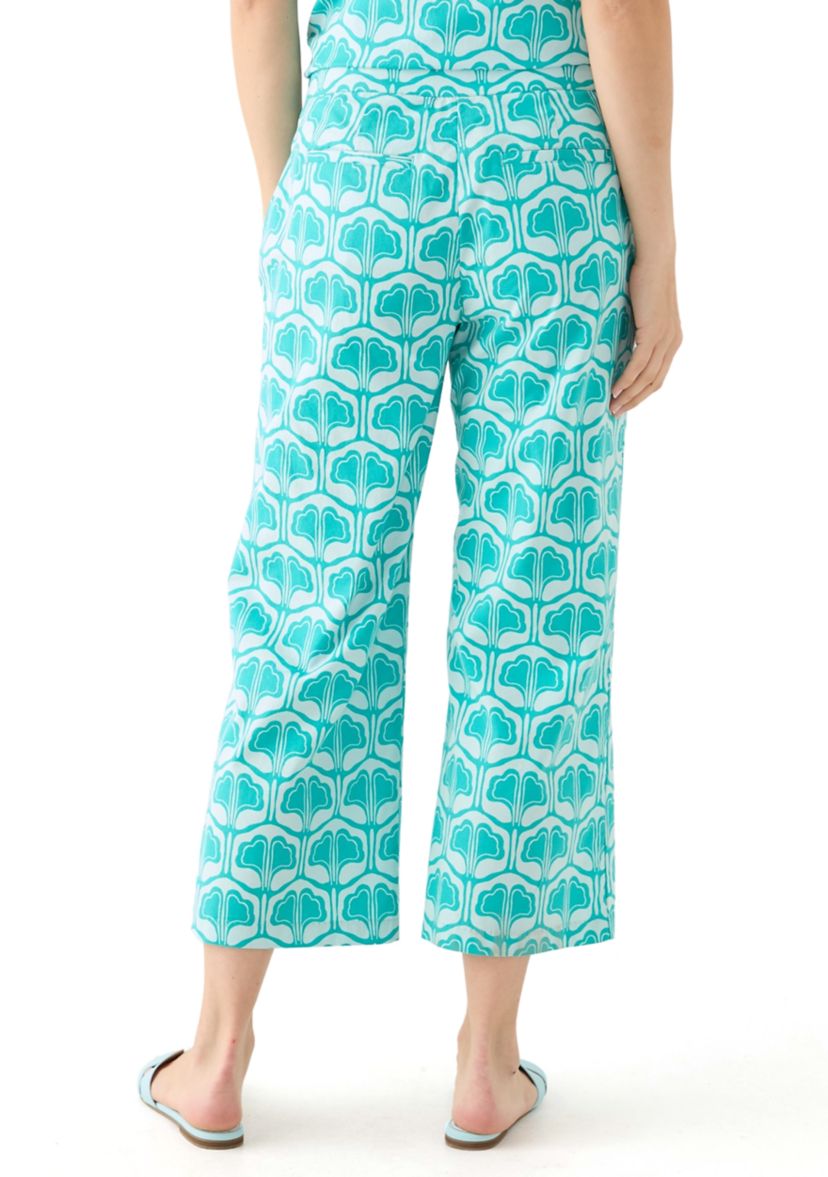 Womens Printed Poplin Pants