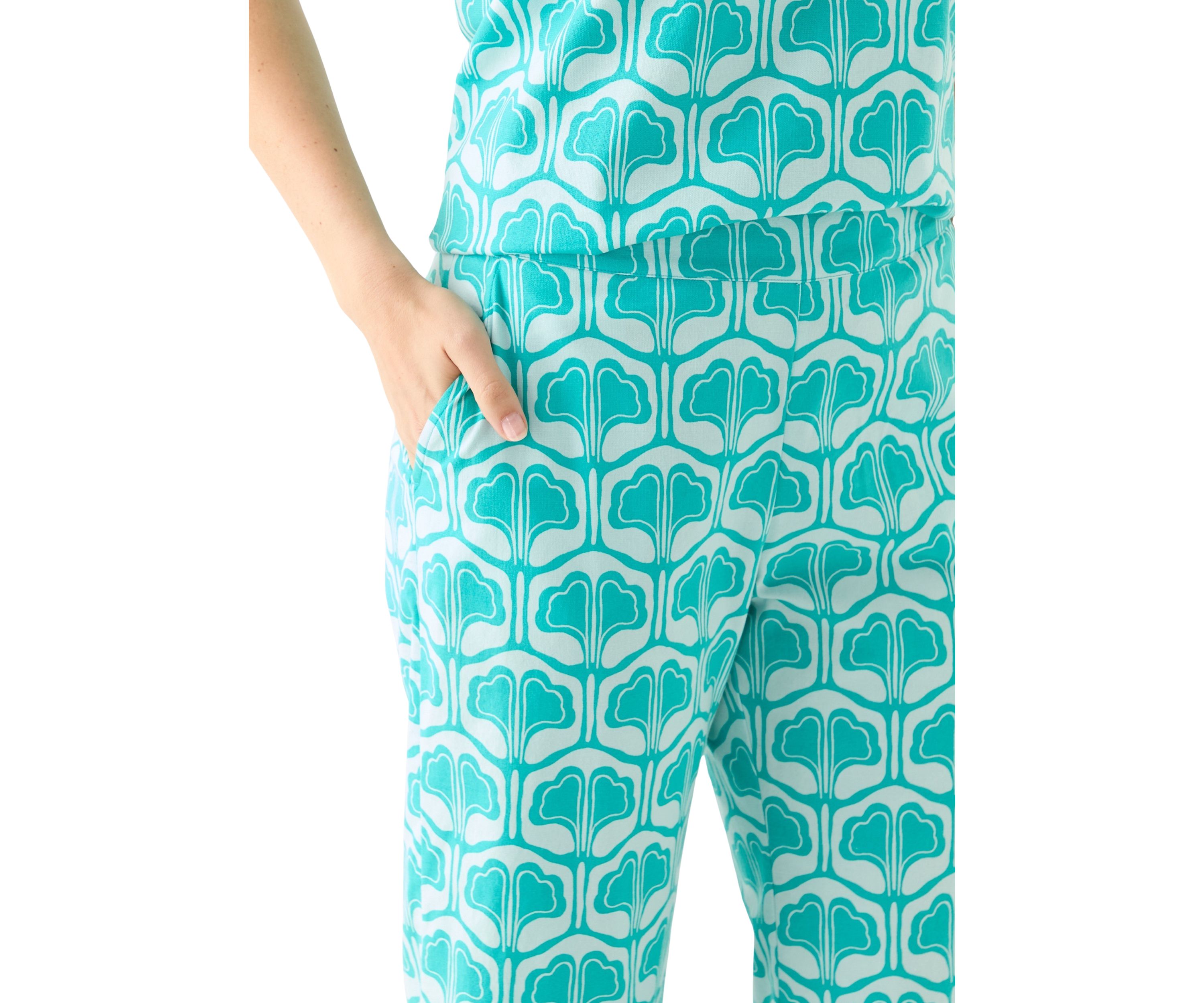 Womens Printed Poplin Pants