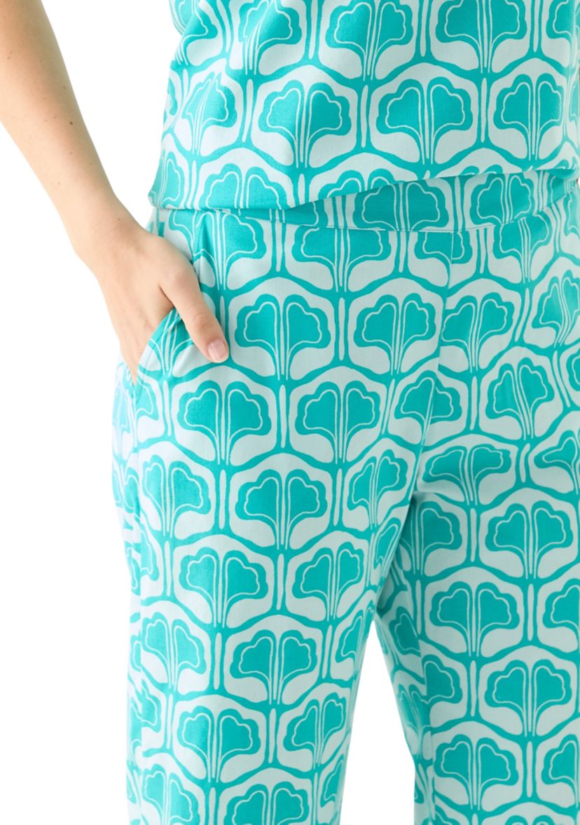 Womens Printed Poplin Pants