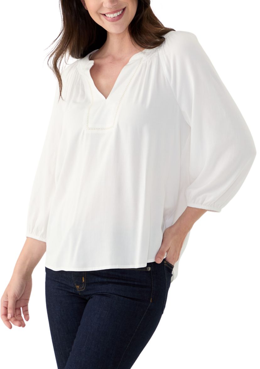 Womens Trim Peasant Top