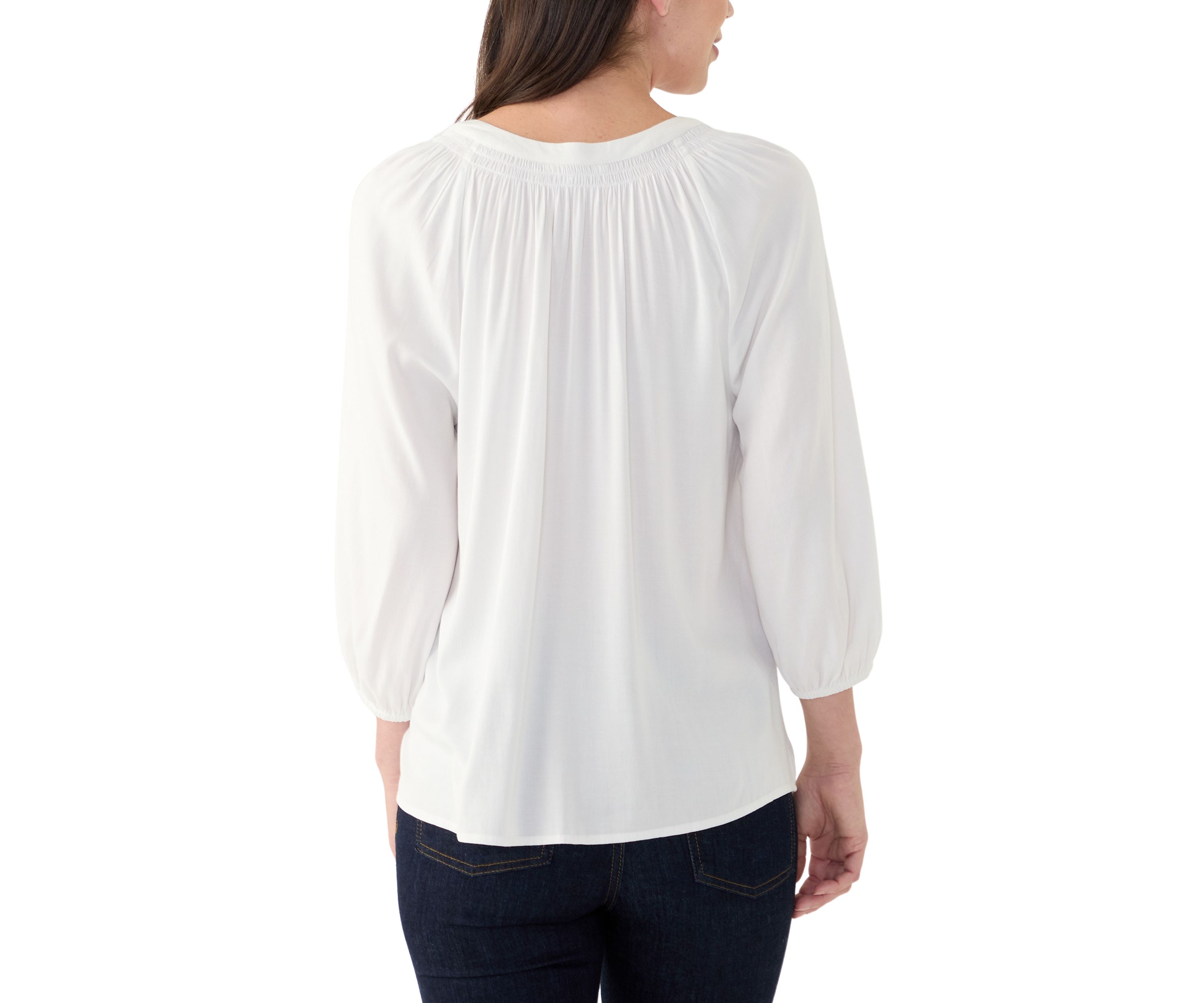 Womens Trim Peasant Top