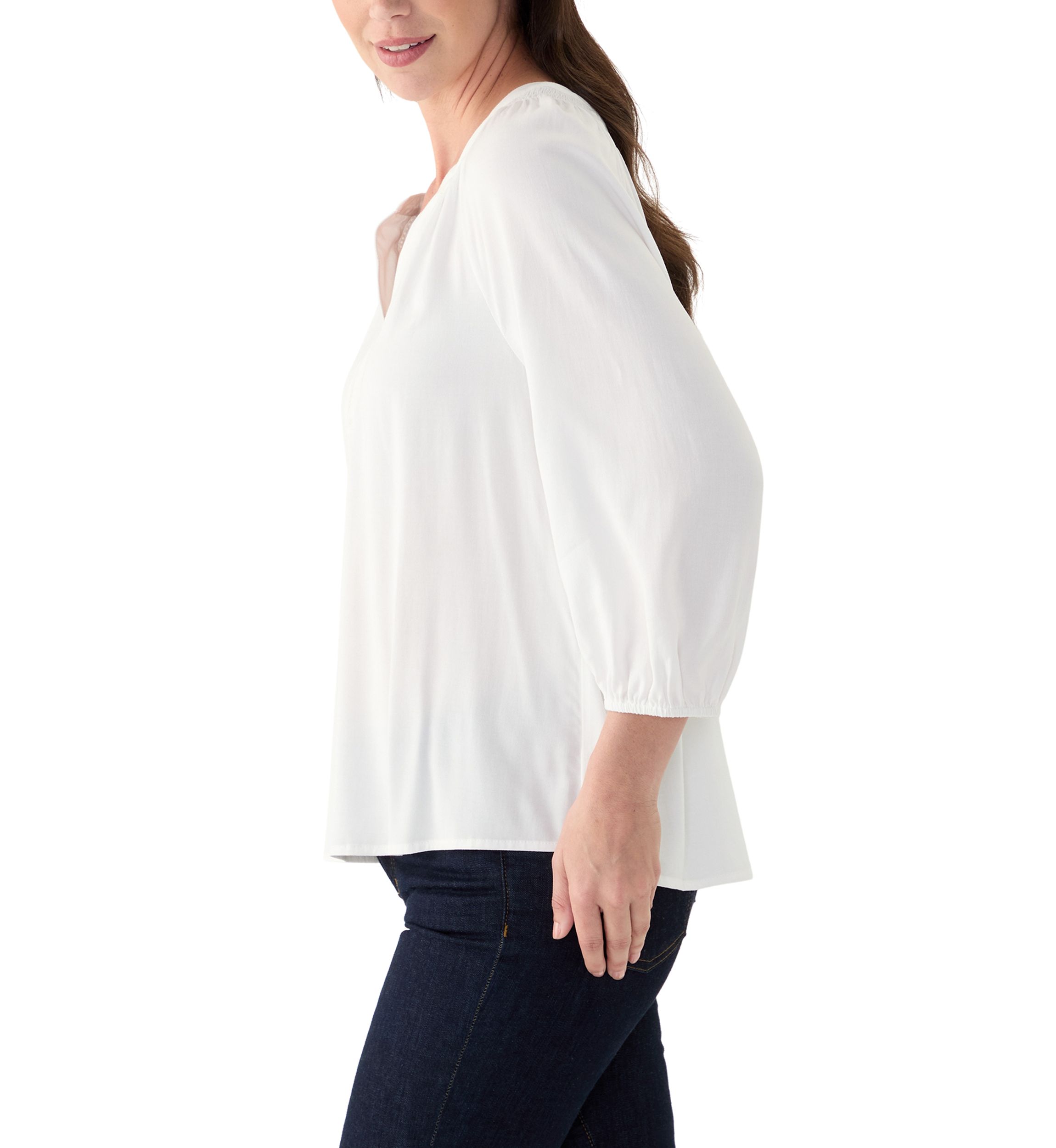 Womens Trim Peasant Top
