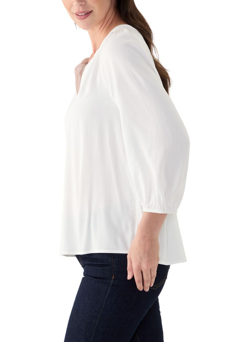 Womens Trim Peasant Top