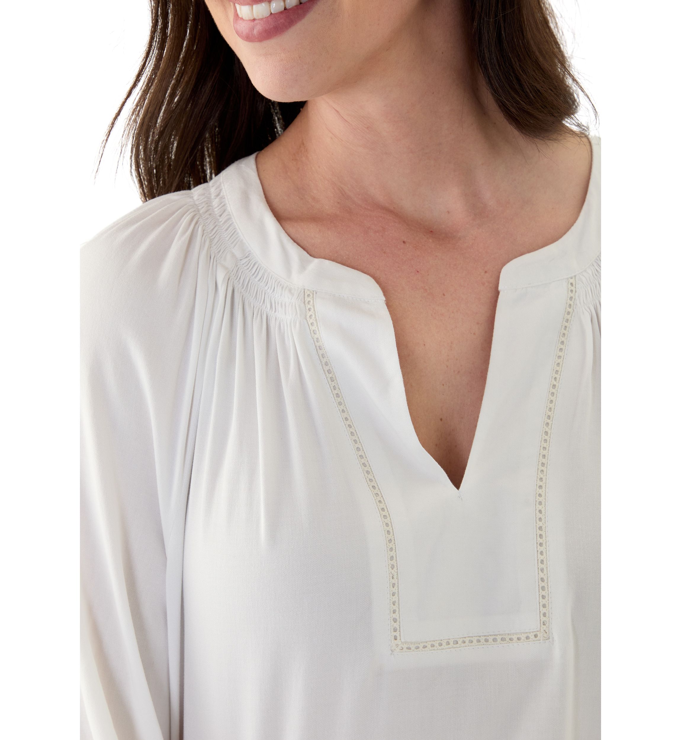 Womens Trim Peasant Top