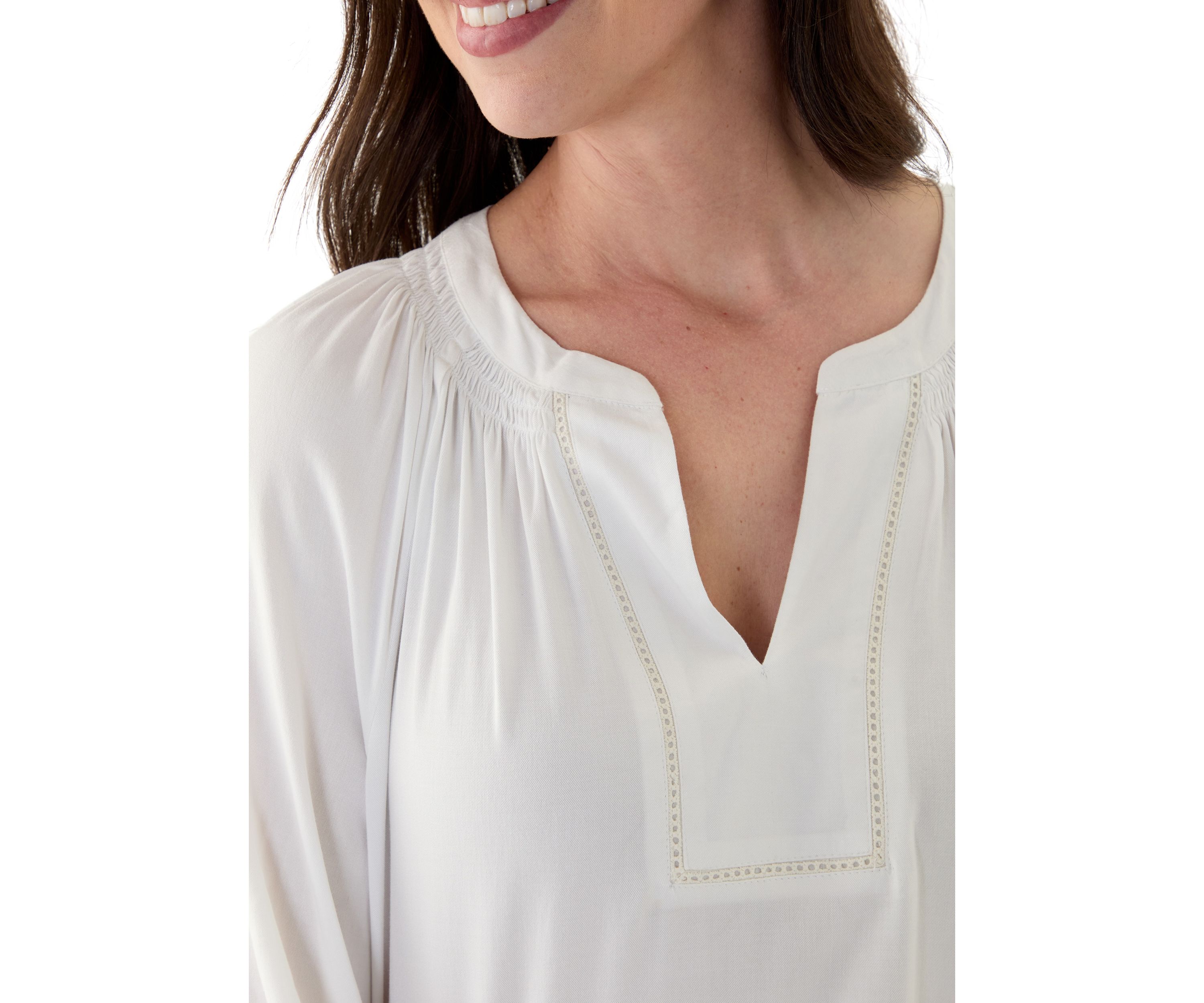 Womens Trim Peasant Top