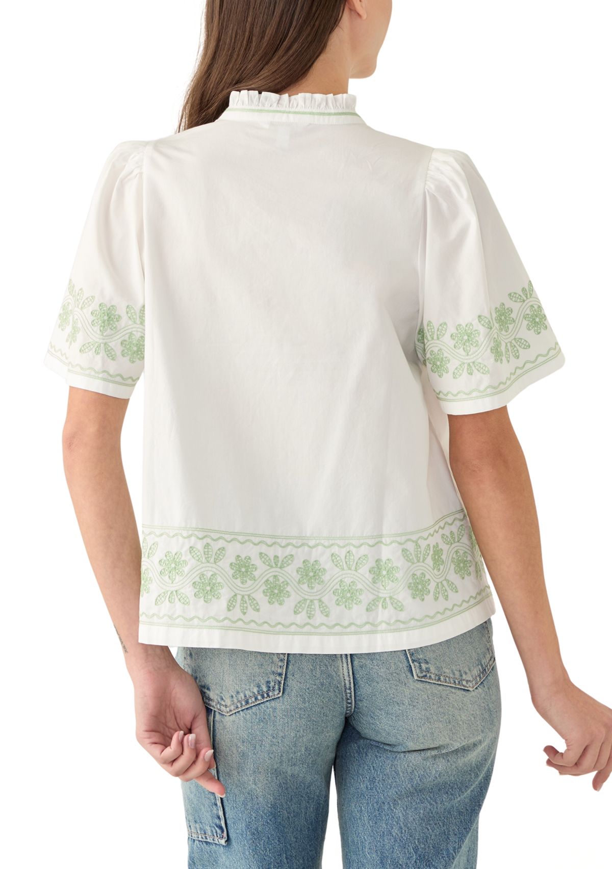 Womens Printed Split Neck Top