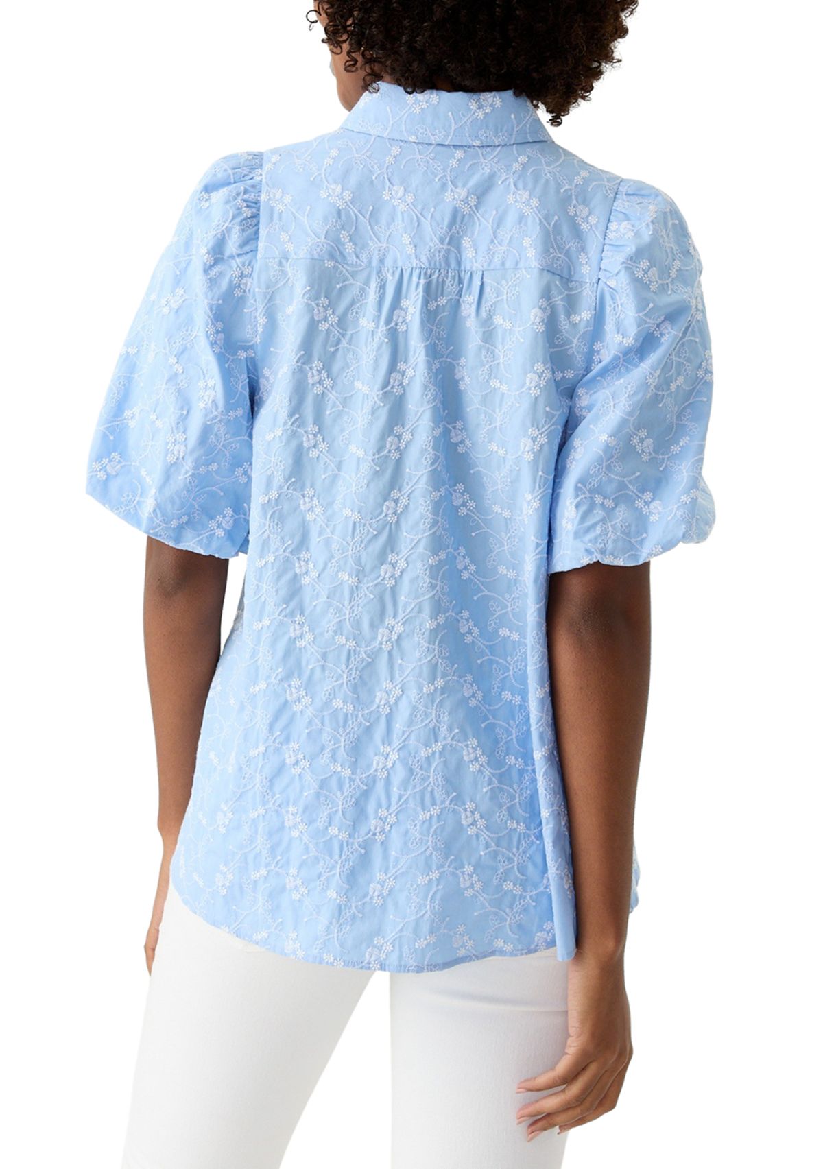 Womens Elbow Puff Sleeve Shirt