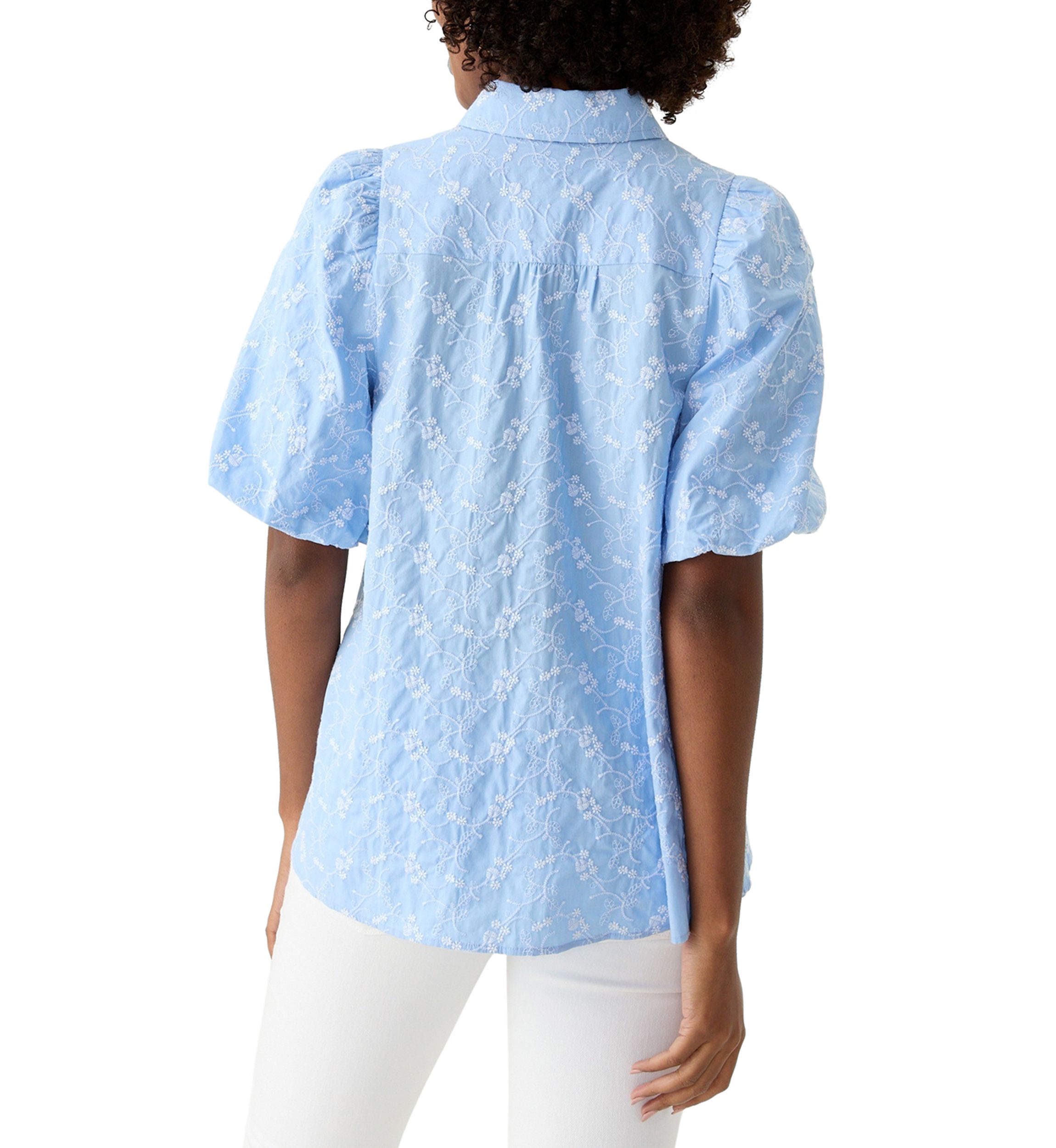 Womens Elbow Puff Sleeve Shirt