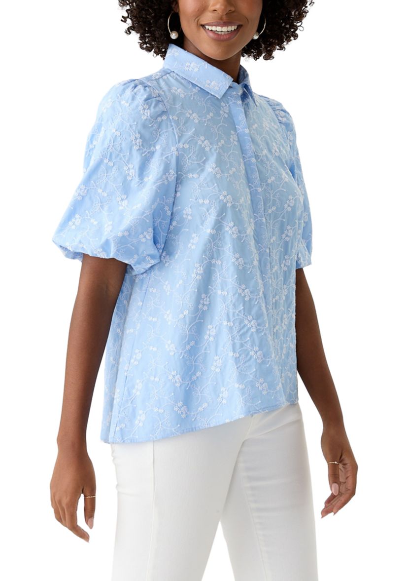 Womens Elbow Puff Sleeve Shirt