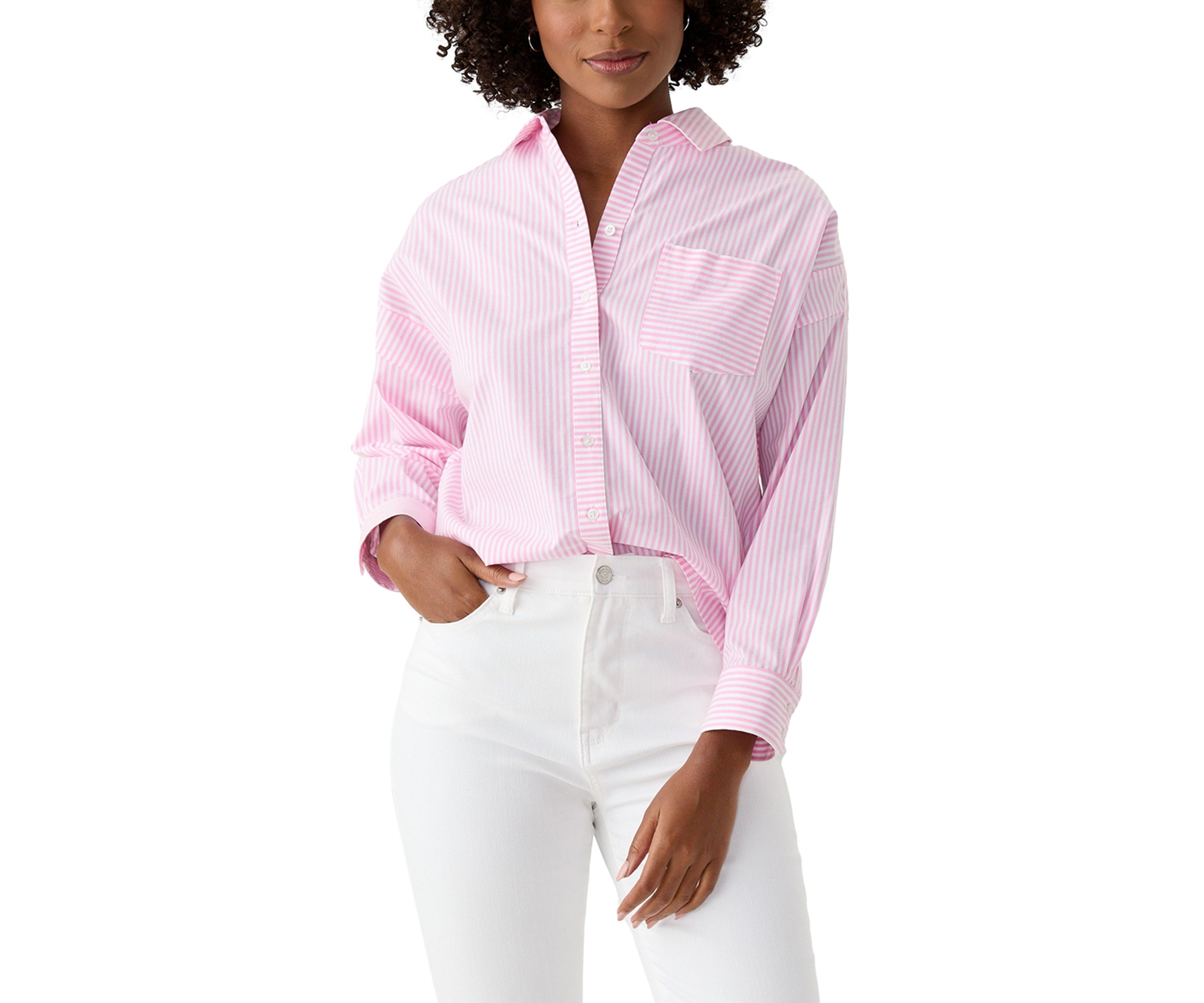 Womens Long Sleeve Oversized Button Up Shirt