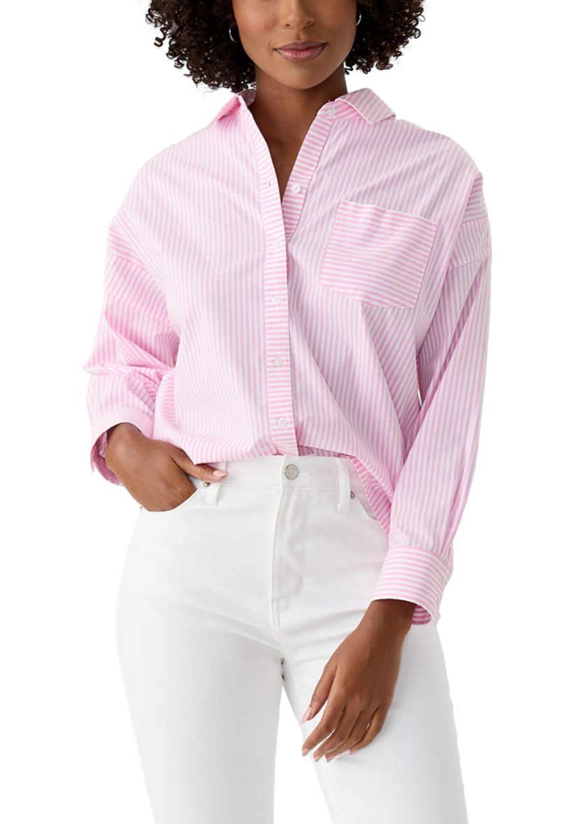 Womens Long Sleeve Oversized Button Up Shirt