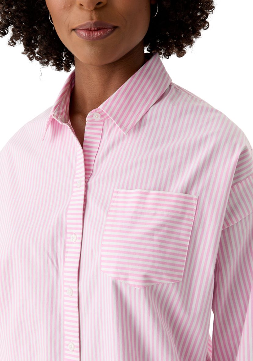 Womens Long Sleeve Oversized Button Up Shirt