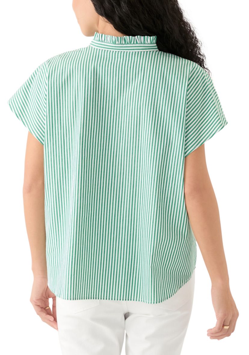 Womens Dolman Sleeve Ruffle Neck Top 