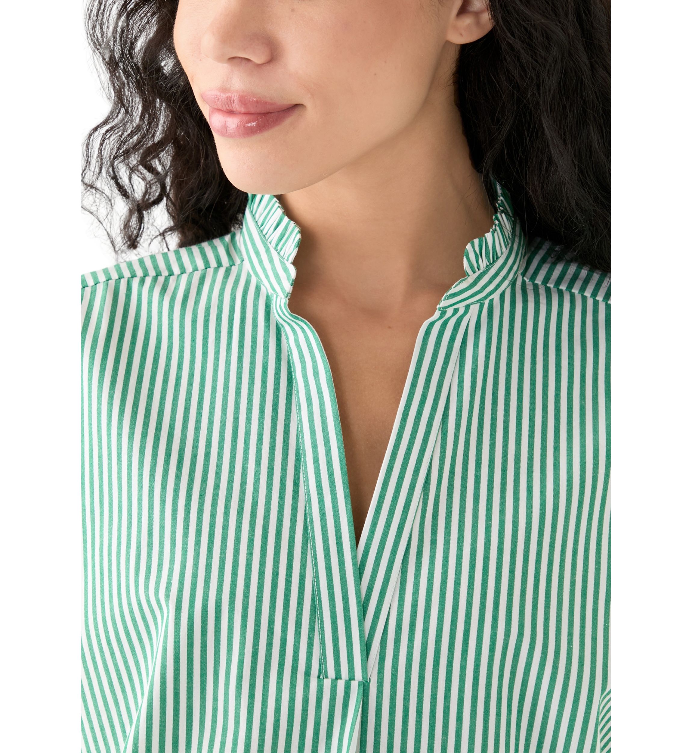 Womens Dolman Sleeve Ruffle Neck Top 