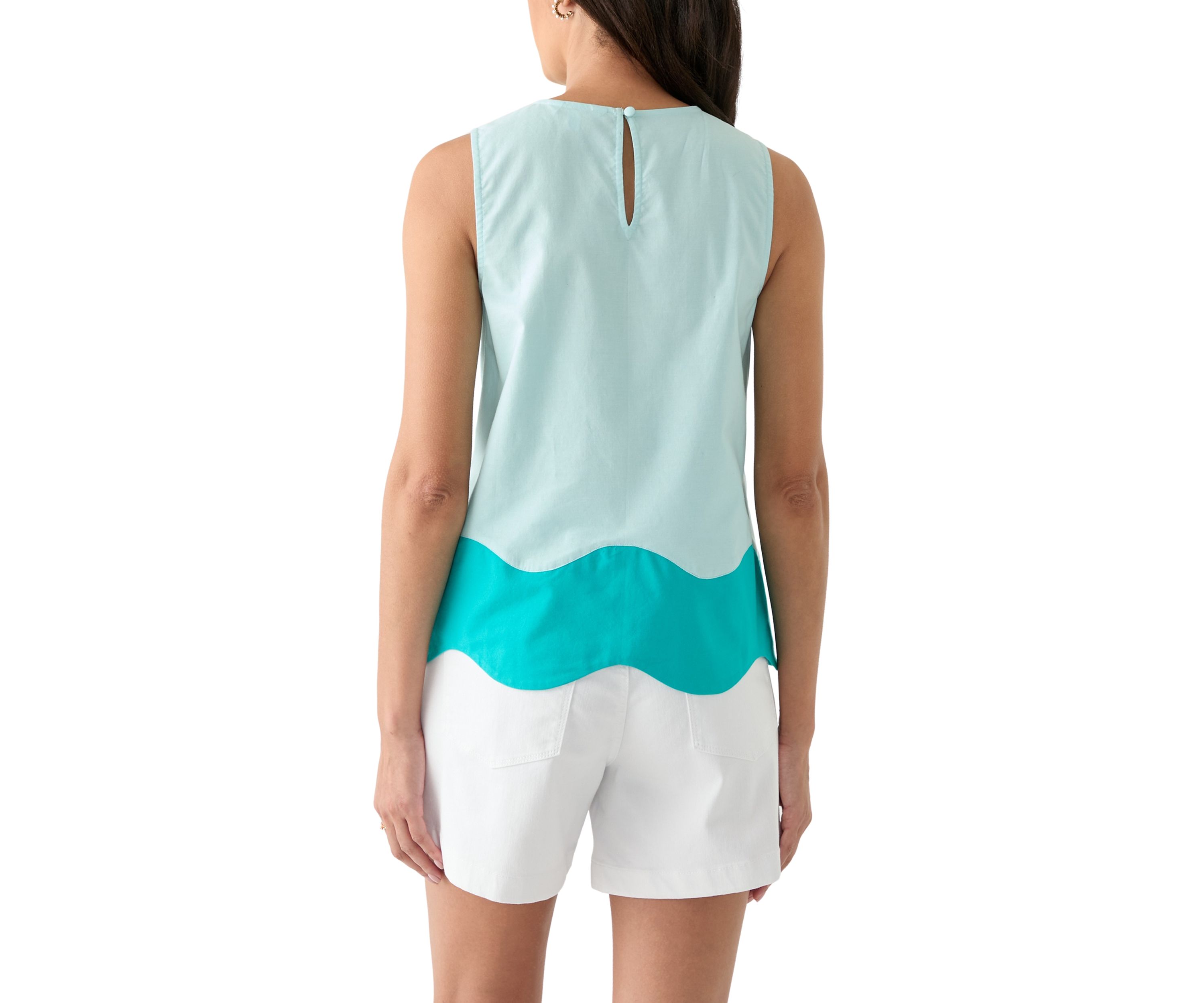 Womens Sleeveless A-Line Trim Top