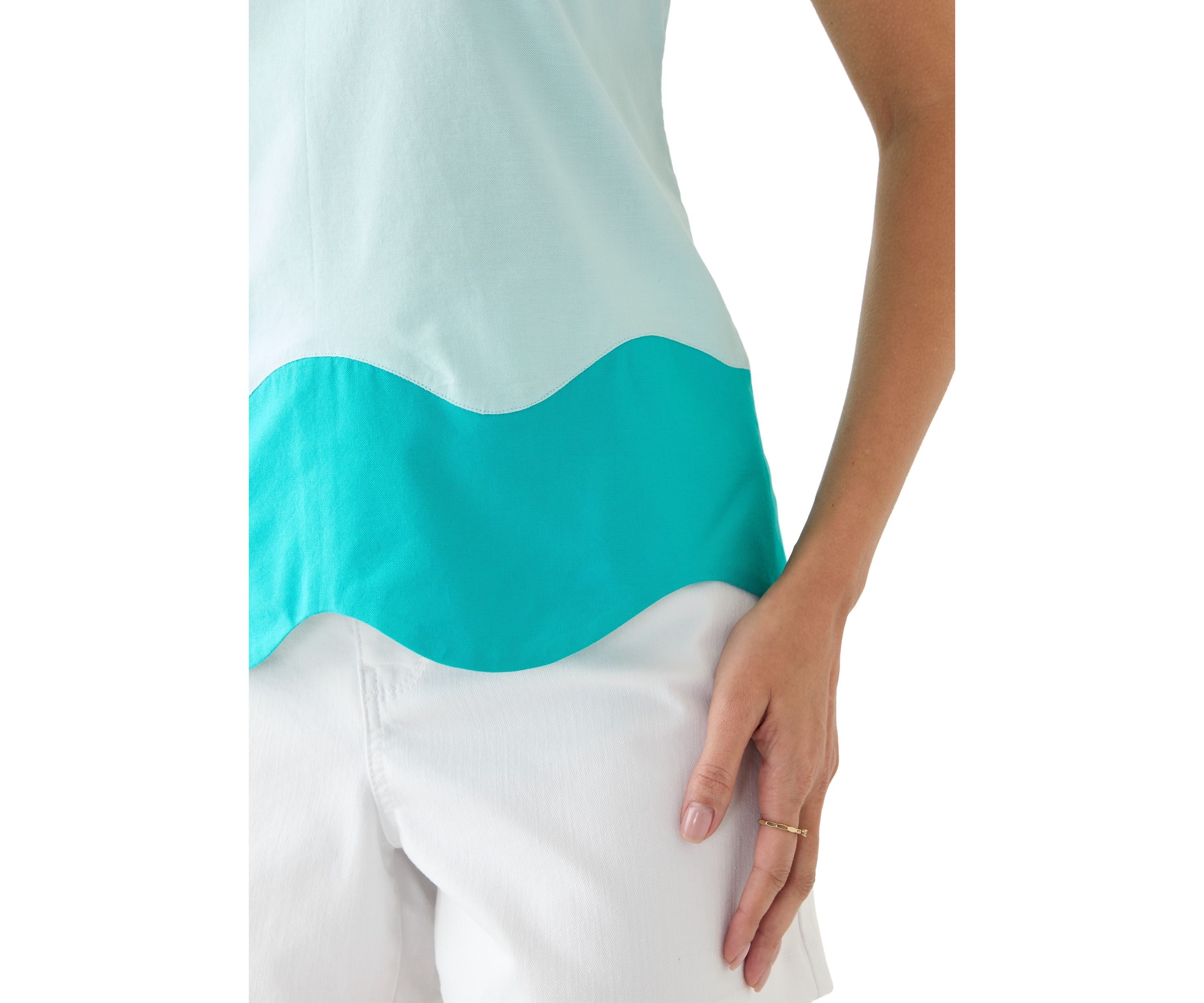 Womens Sleeveless A-Line Trim Top