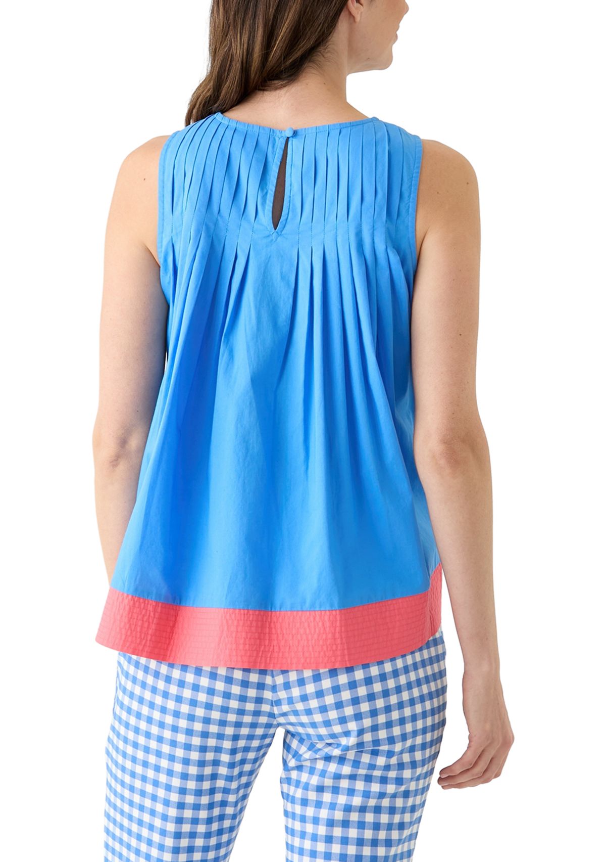Womens Sleeveless Pintuck Top
