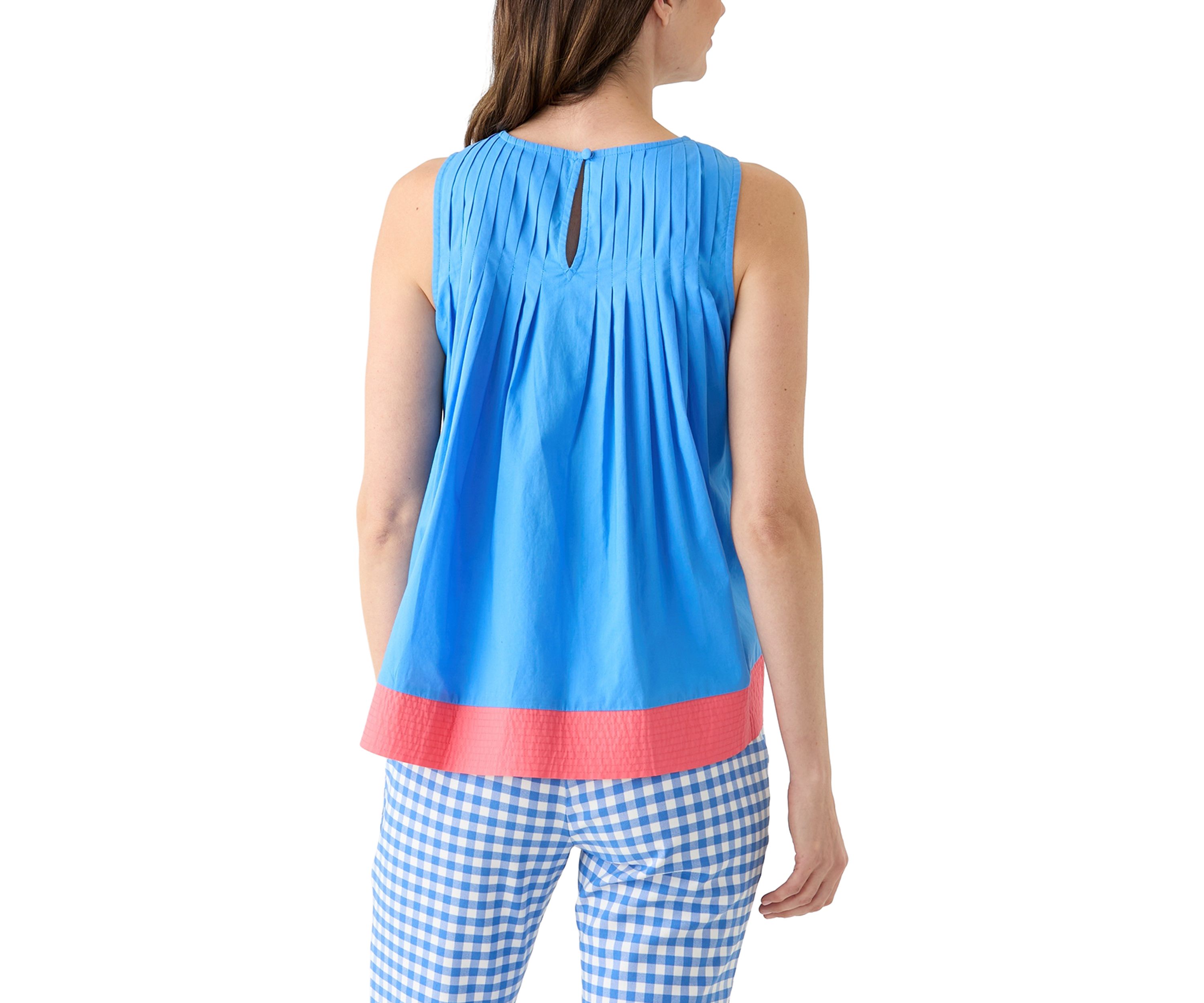 Womens Sleeveless Pintuck Top