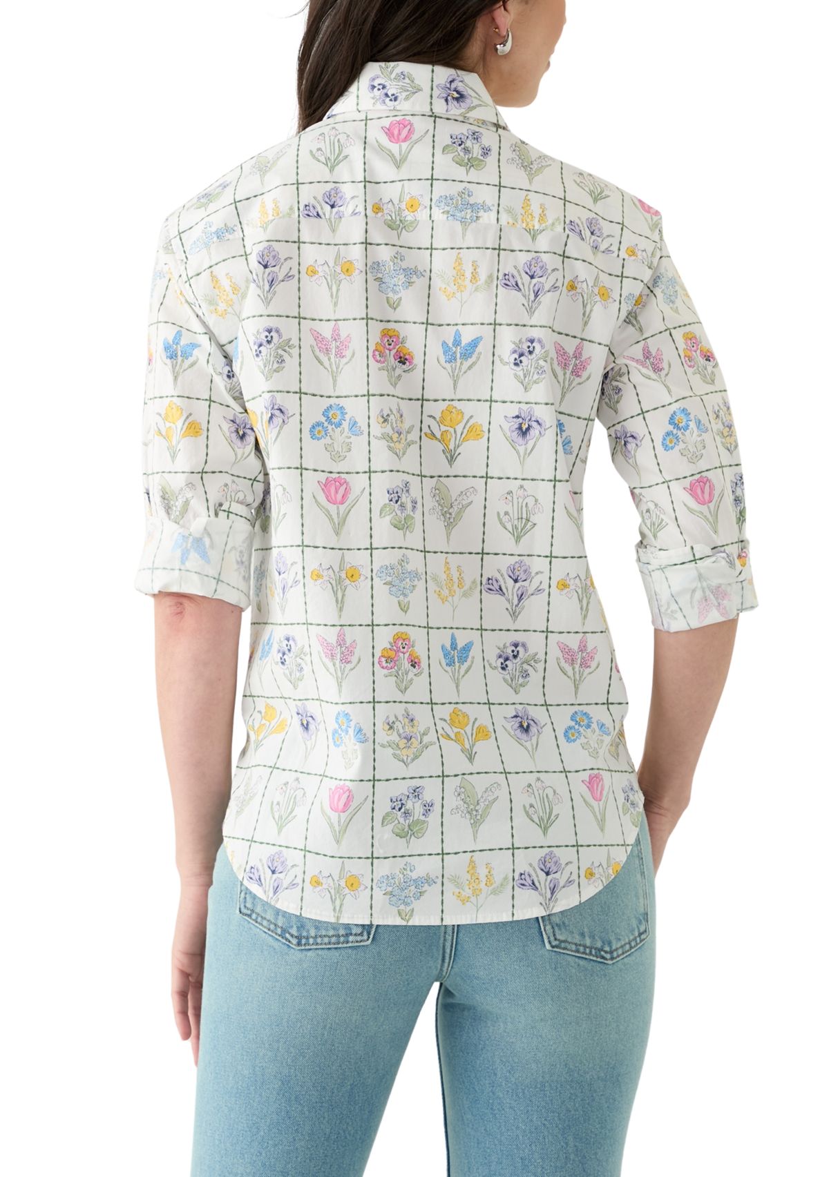 Womens Long Sleeve Printed Boyfriend Shirt 