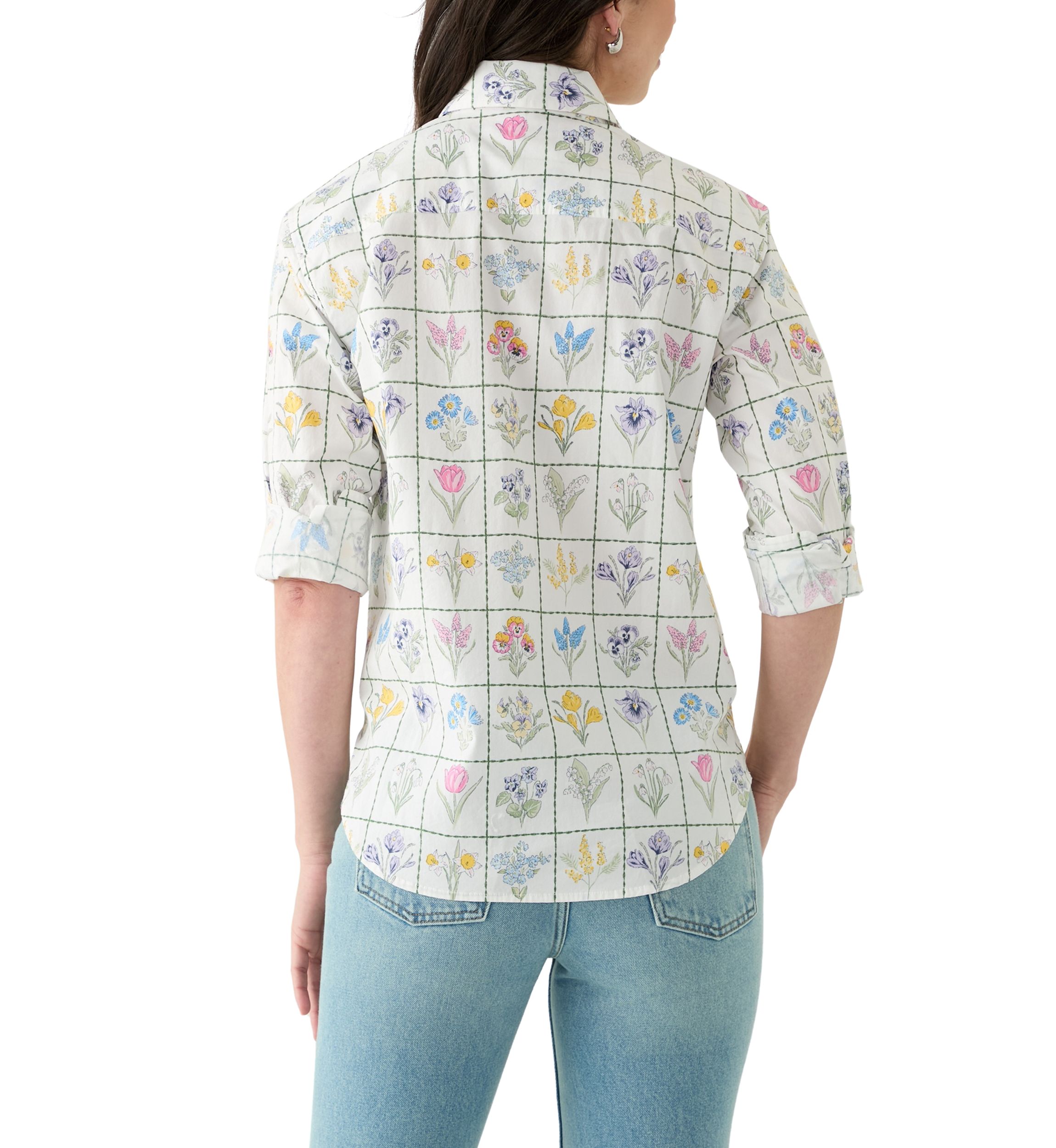 Womens Long Sleeve Printed Boyfriend Shirt 