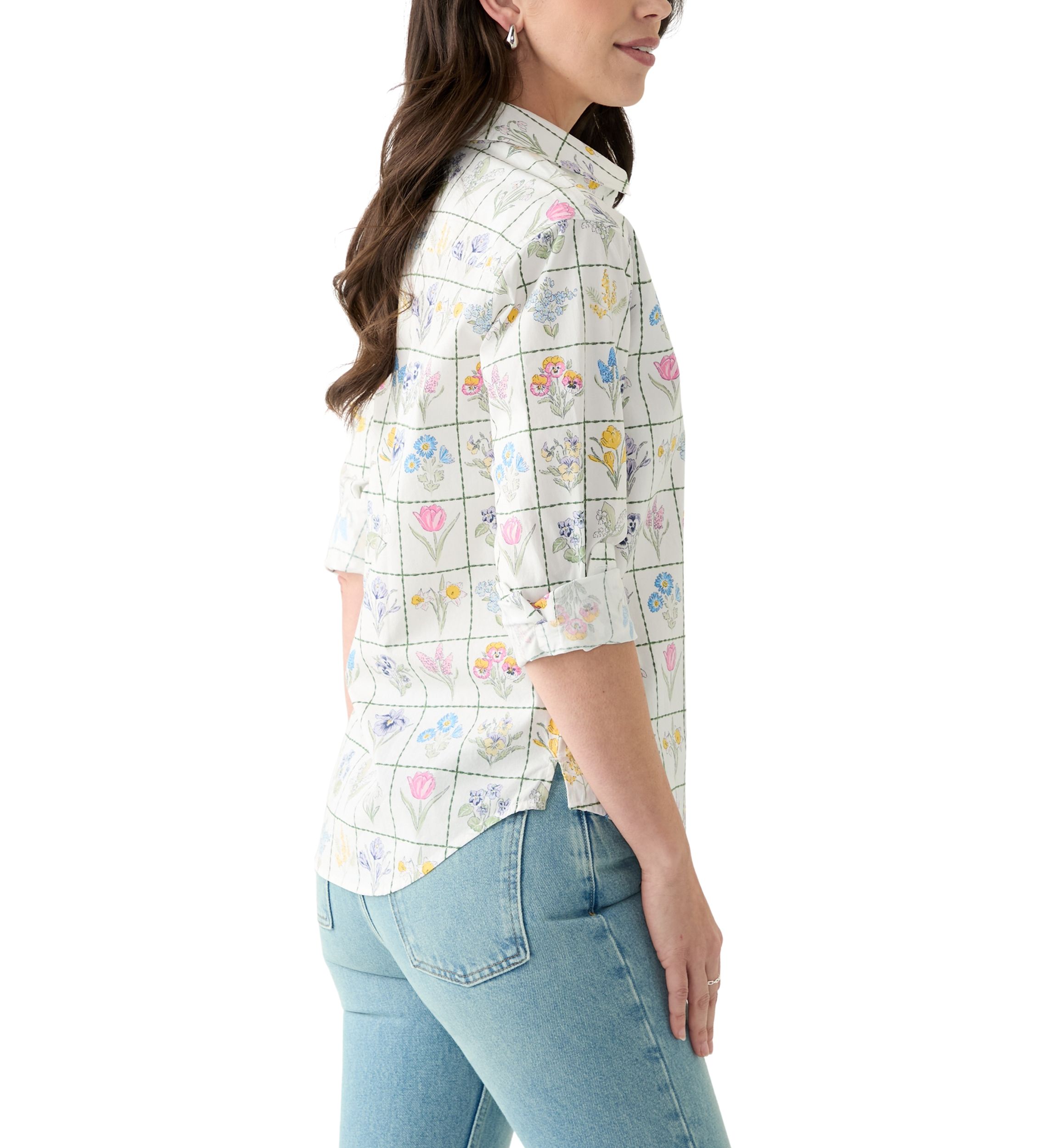 Womens Long Sleeve Printed Boyfriend Shirt 
