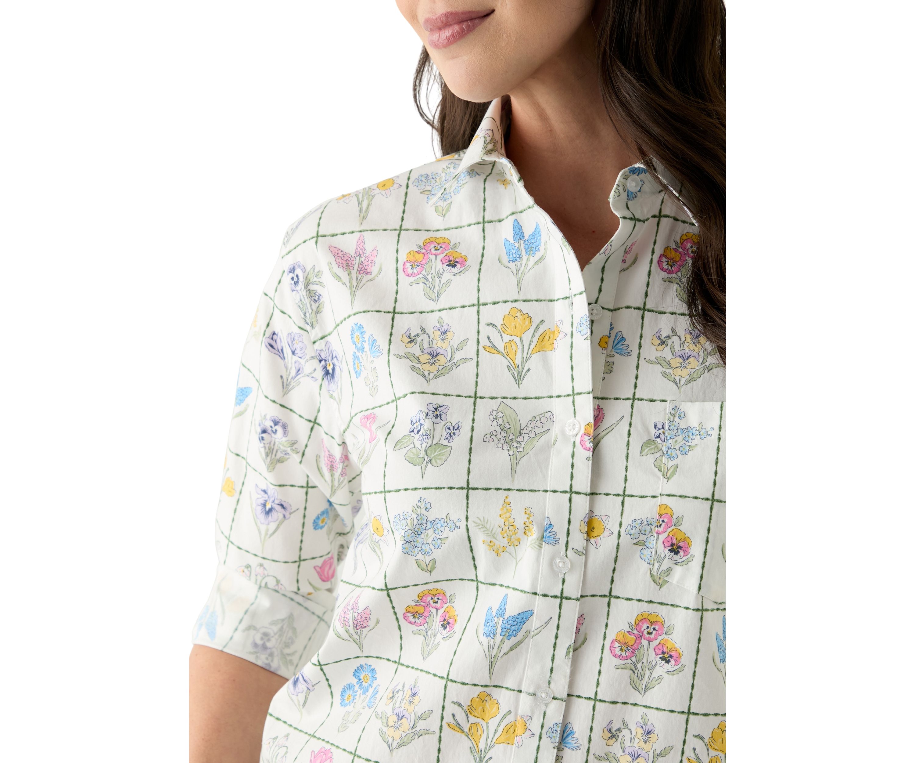 Womens Long Sleeve Printed Boyfriend Shirt 