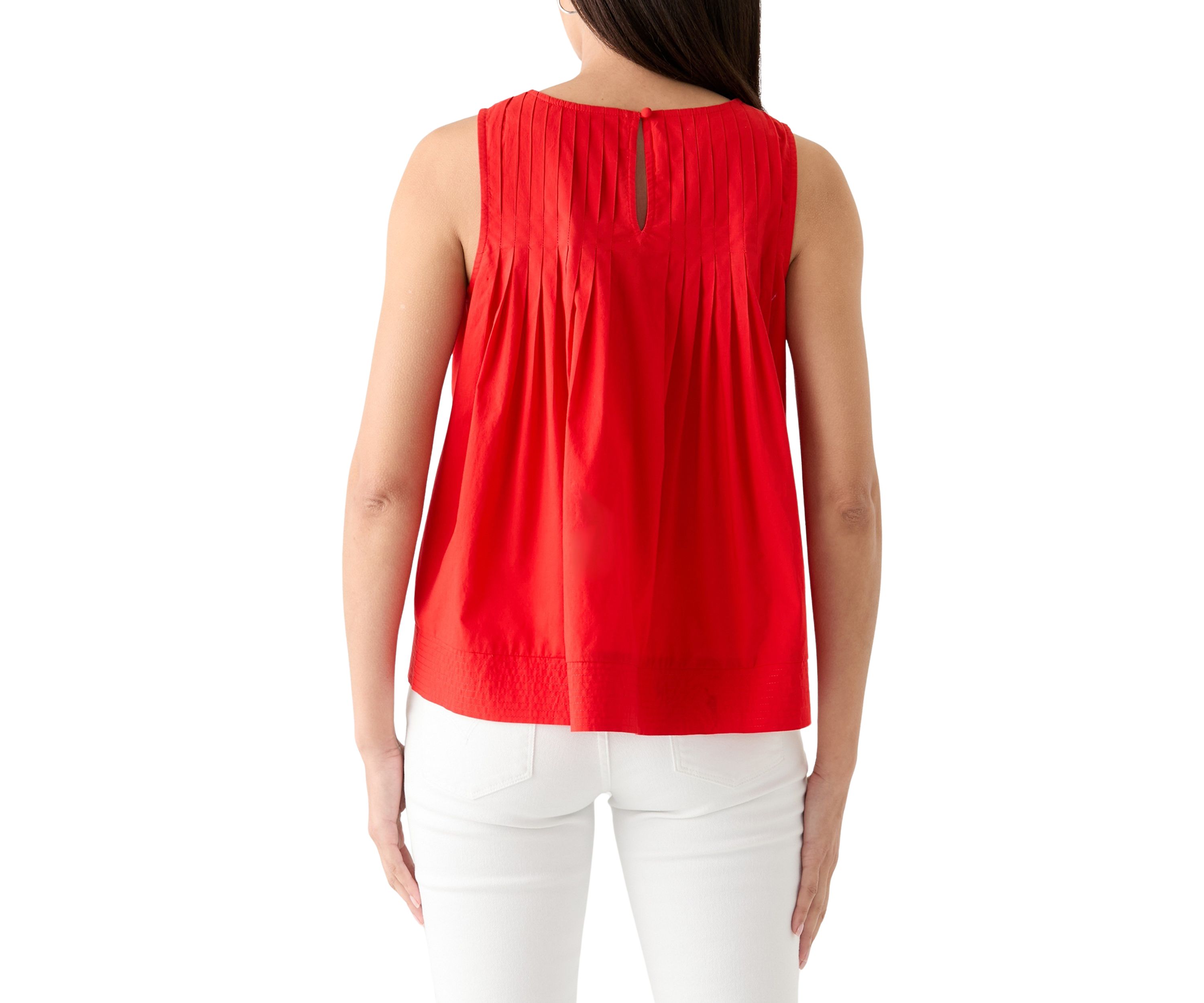 Womens Sleeveless Pintuck Blouse