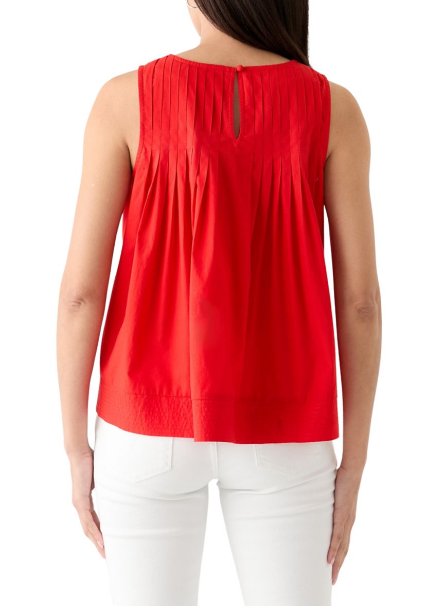 Womens Sleeveless Pintuck Blouse