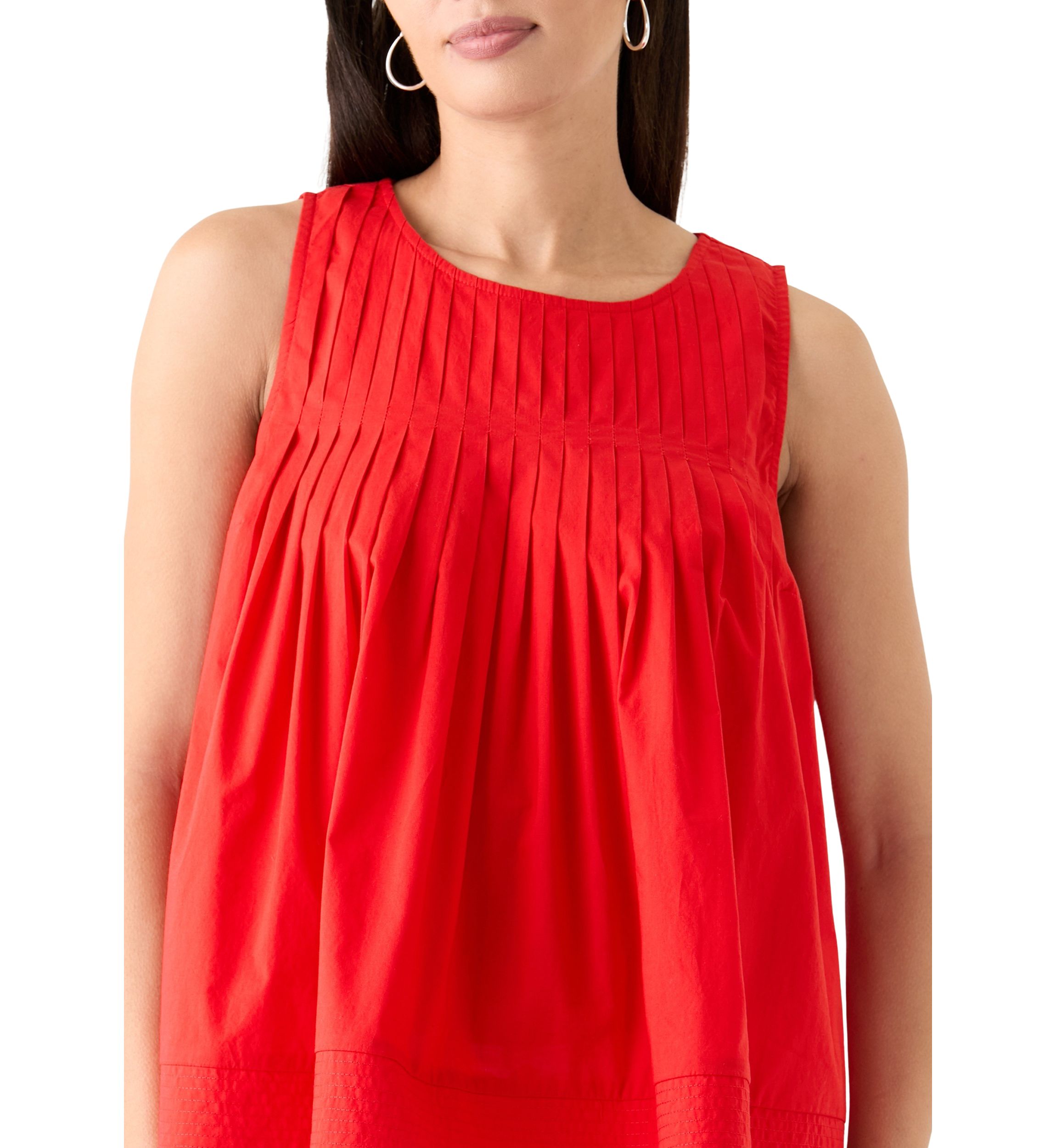 Womens Sleeveless Pintuck Blouse