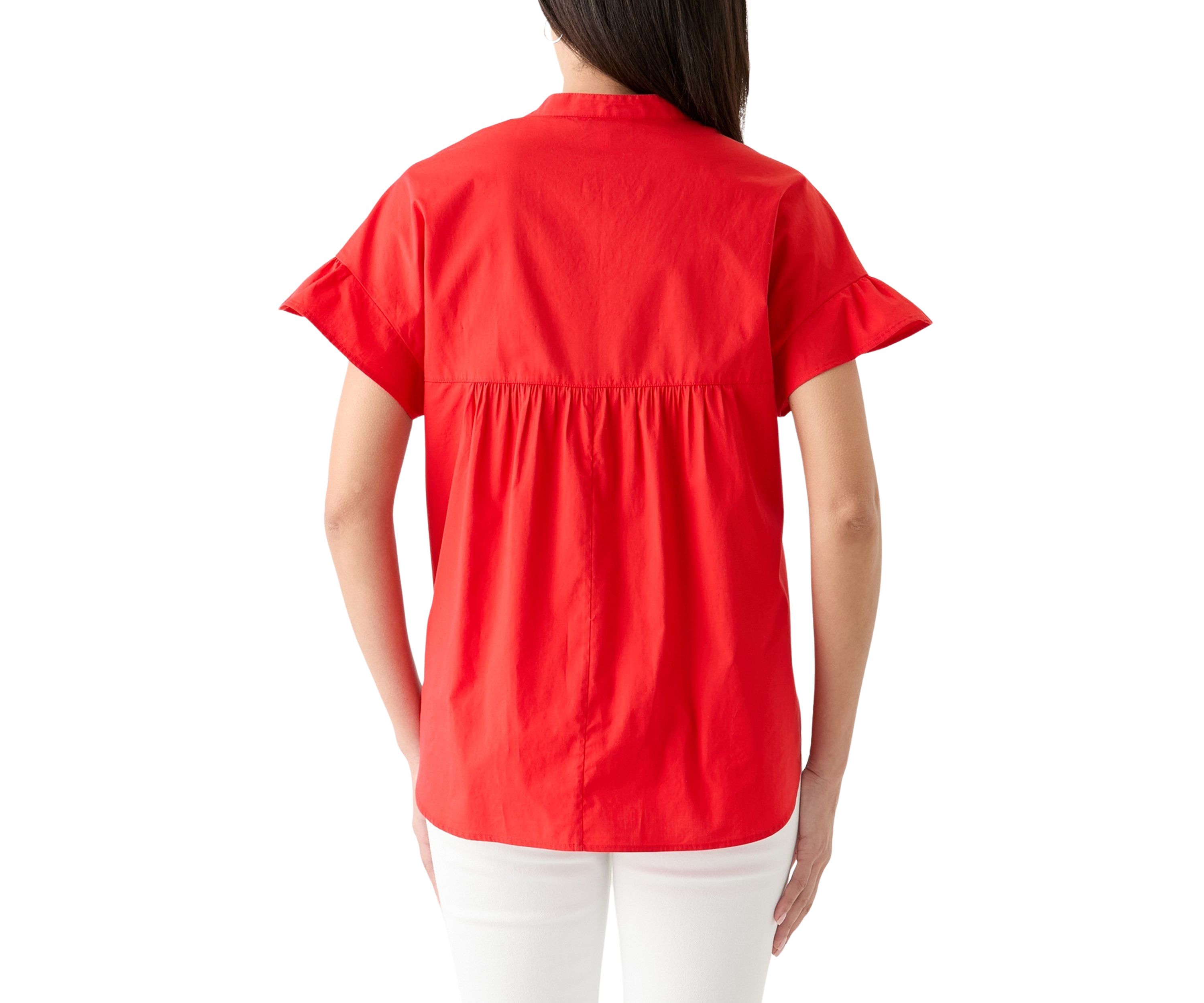 Womens Solid Bell Sleeve Top