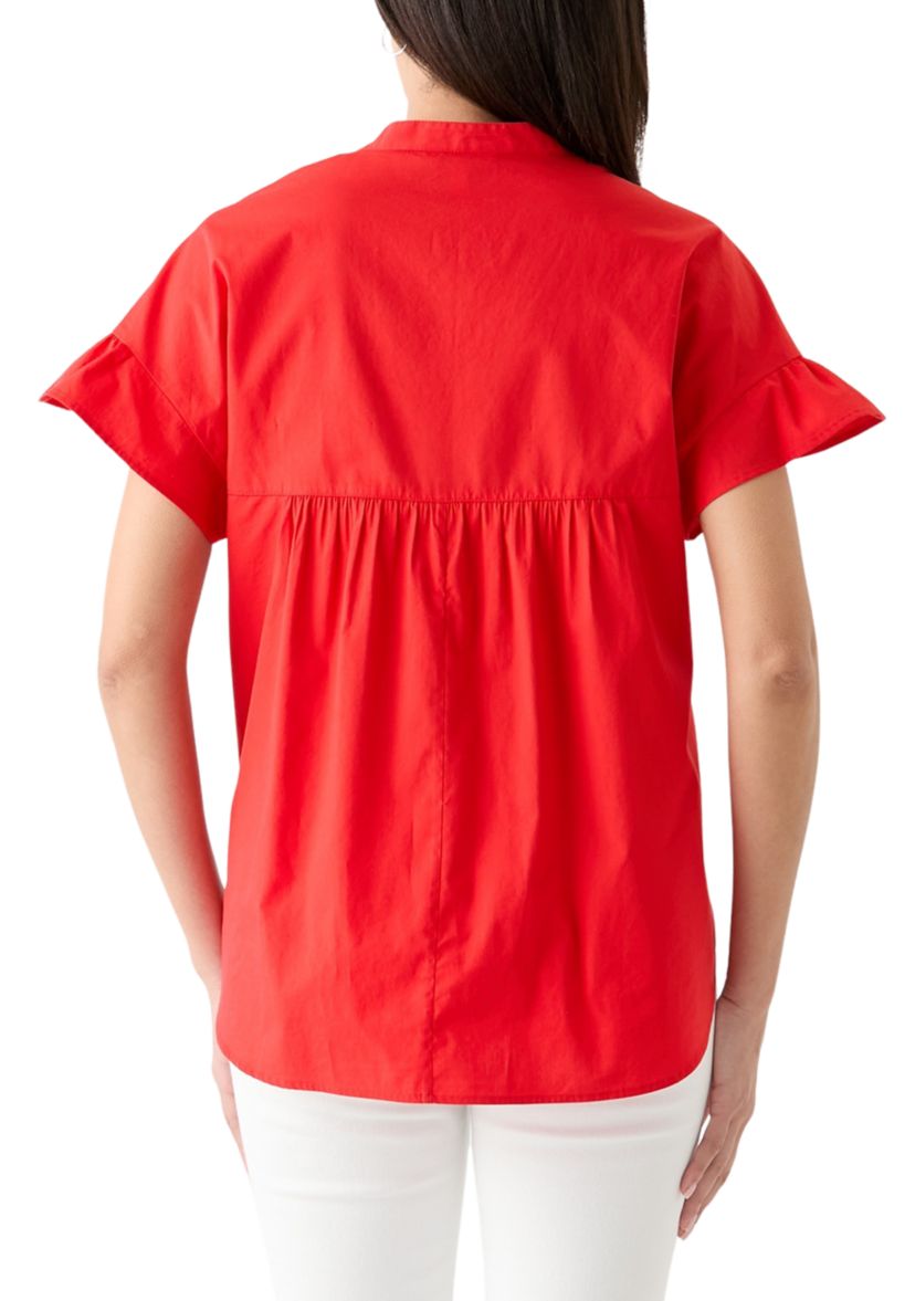Womens Solid Bell Sleeve Top