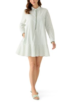 Crown & Ivy Women's Long Sleeve Mini Shirtdress