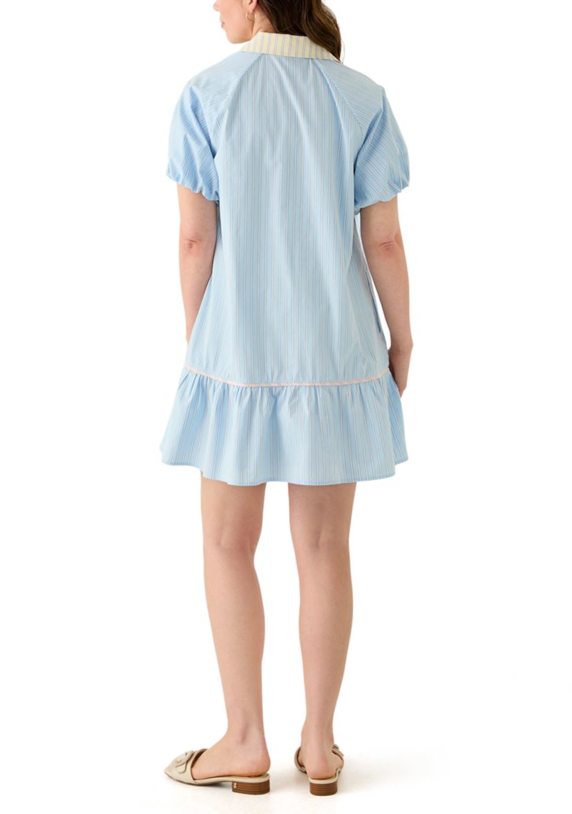 short sleeve flounce dress Green Slit Neck Bell Short Sleeve Wide Flounce Hem Dress *FINAL SALE*