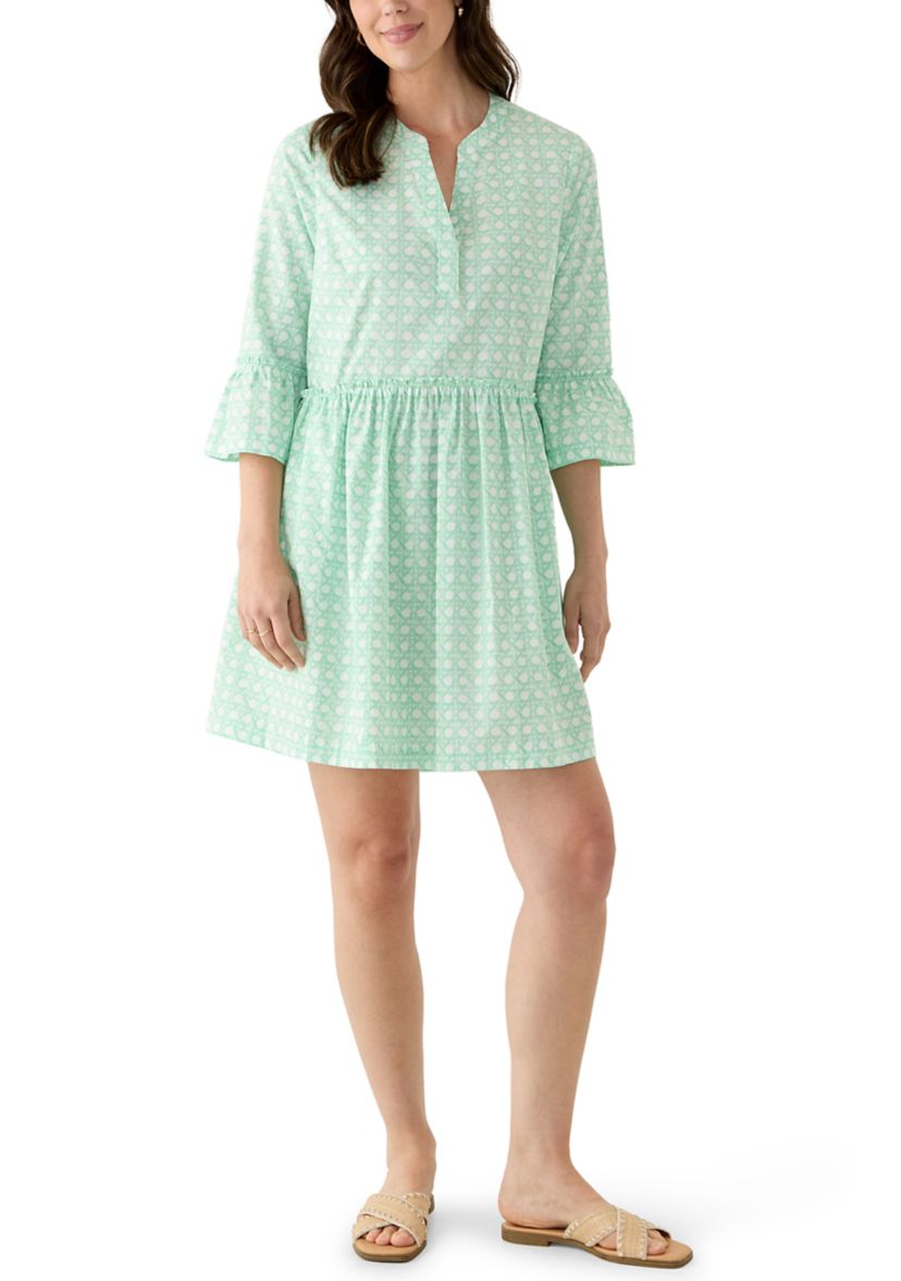 belk crown and ivy green dress & Ivy™ Women's Three-Quarter Sleeve Flounce Tiered mid length dresses