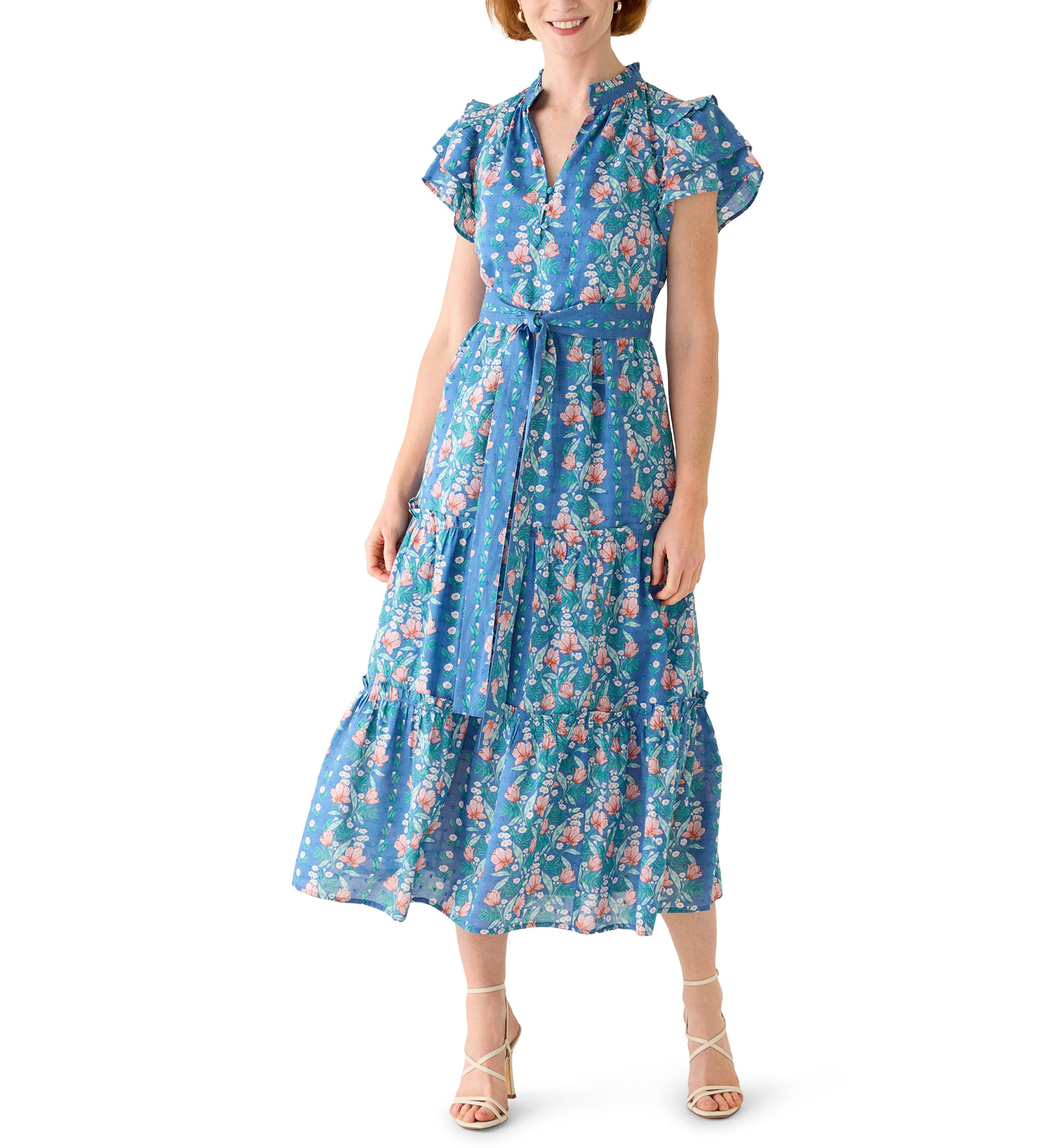 chinese dress ladies Womens Floral Midi Dresses with Sleeves main image 1