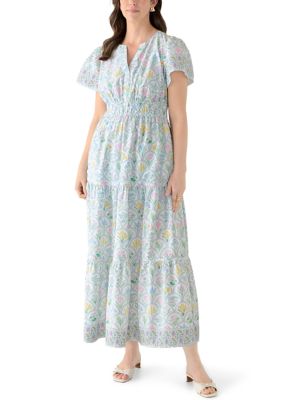 Crown & Ivy Women's Short Sleeve Waisted Midi Dress | Belk