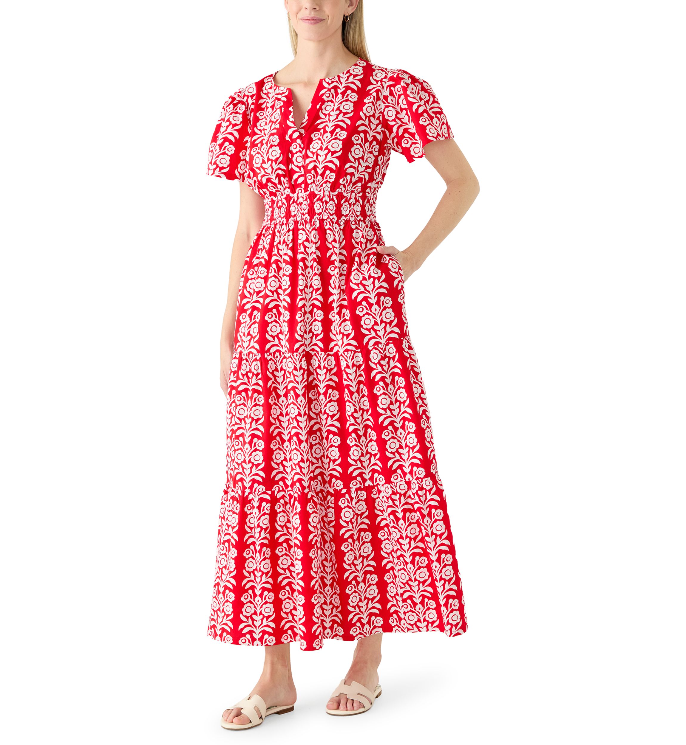 fitted lace wedding dress Amelia Bubble Maxi Dress / Ruby Red | Meshki