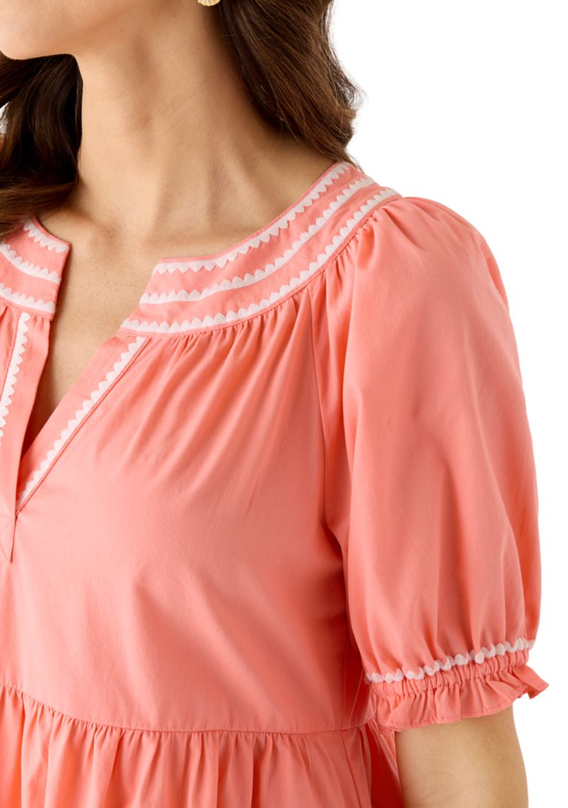 Crown & Ivy Women's Short Sleeve Peasant Dress | Belk