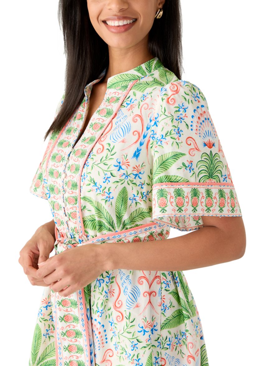 elbow sleeve shirt dress Donna Karan Women's Elbow-Sleeve Mini Shirt Dress in Khaki Green, Size XS