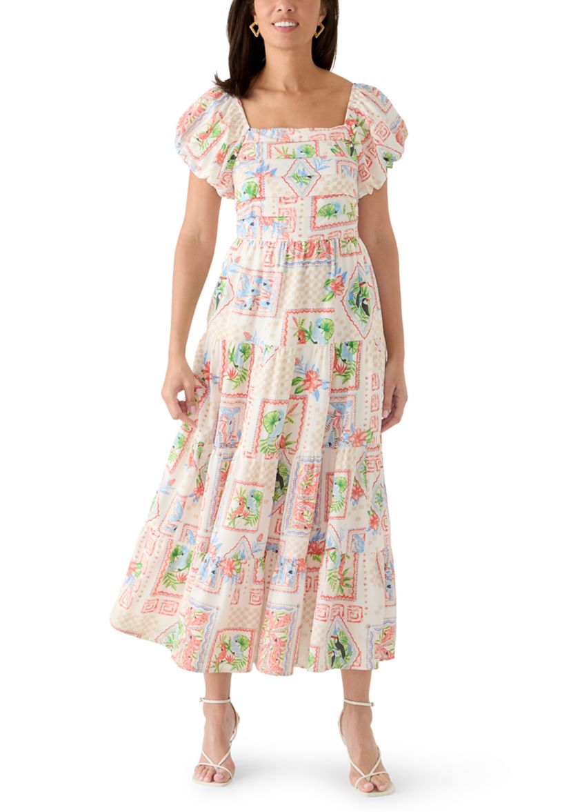 Crown & Ivy Women's Short Sleeve Tiered Midi Dress | Belk