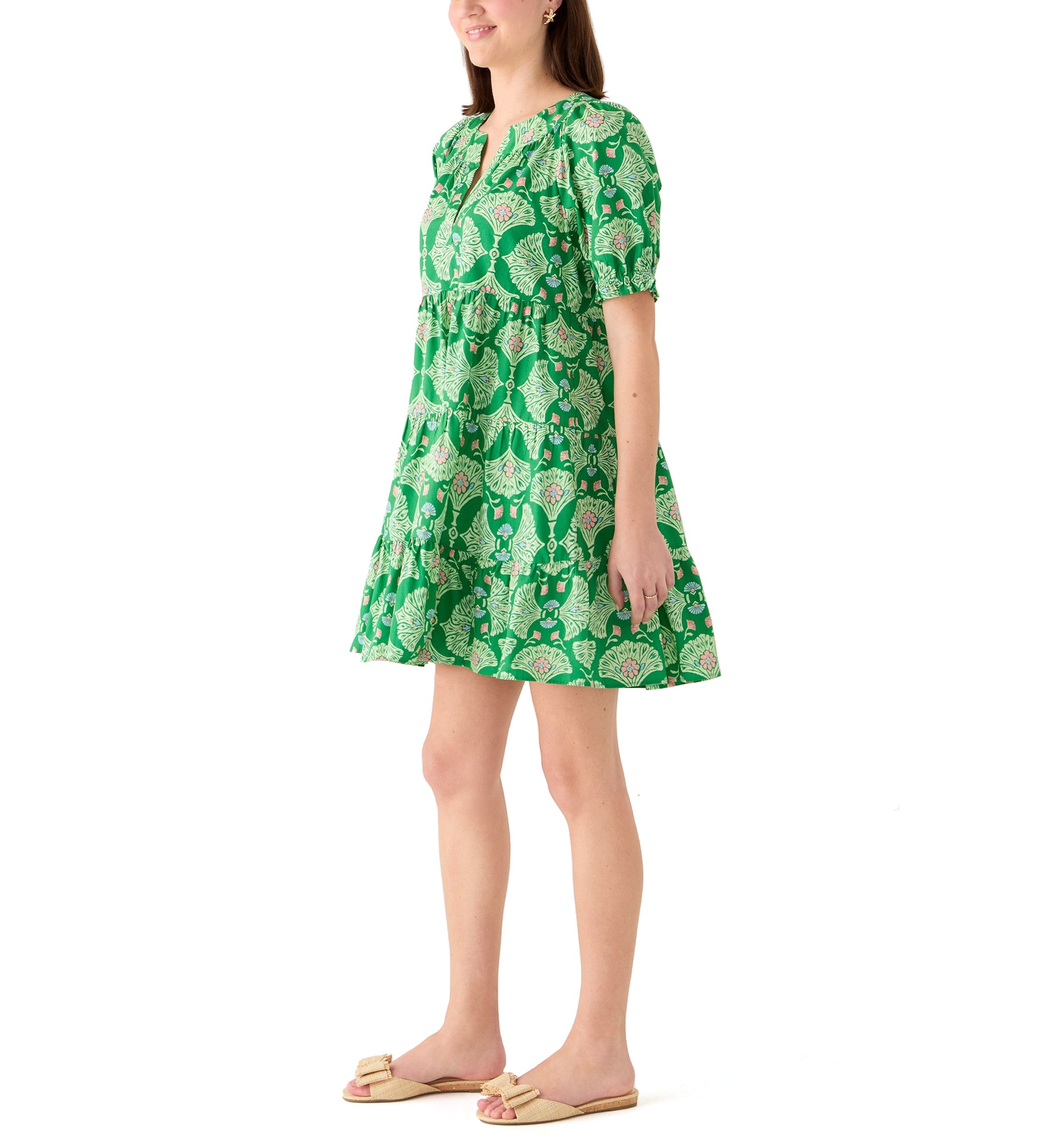 Crown & Ivy™ Women's Short Sleeve Print Peasant Dress