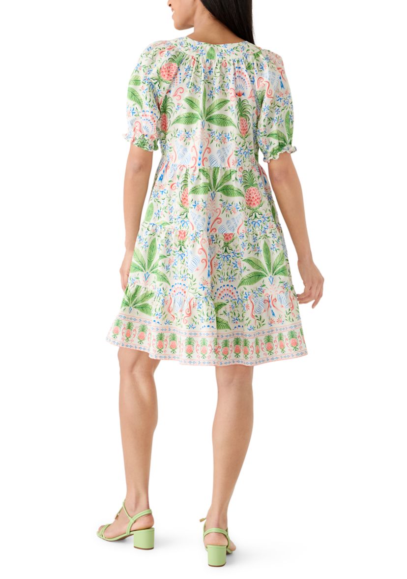 Crown & Ivy Women's Short Sleeve Printed Peasant Dress | Belk