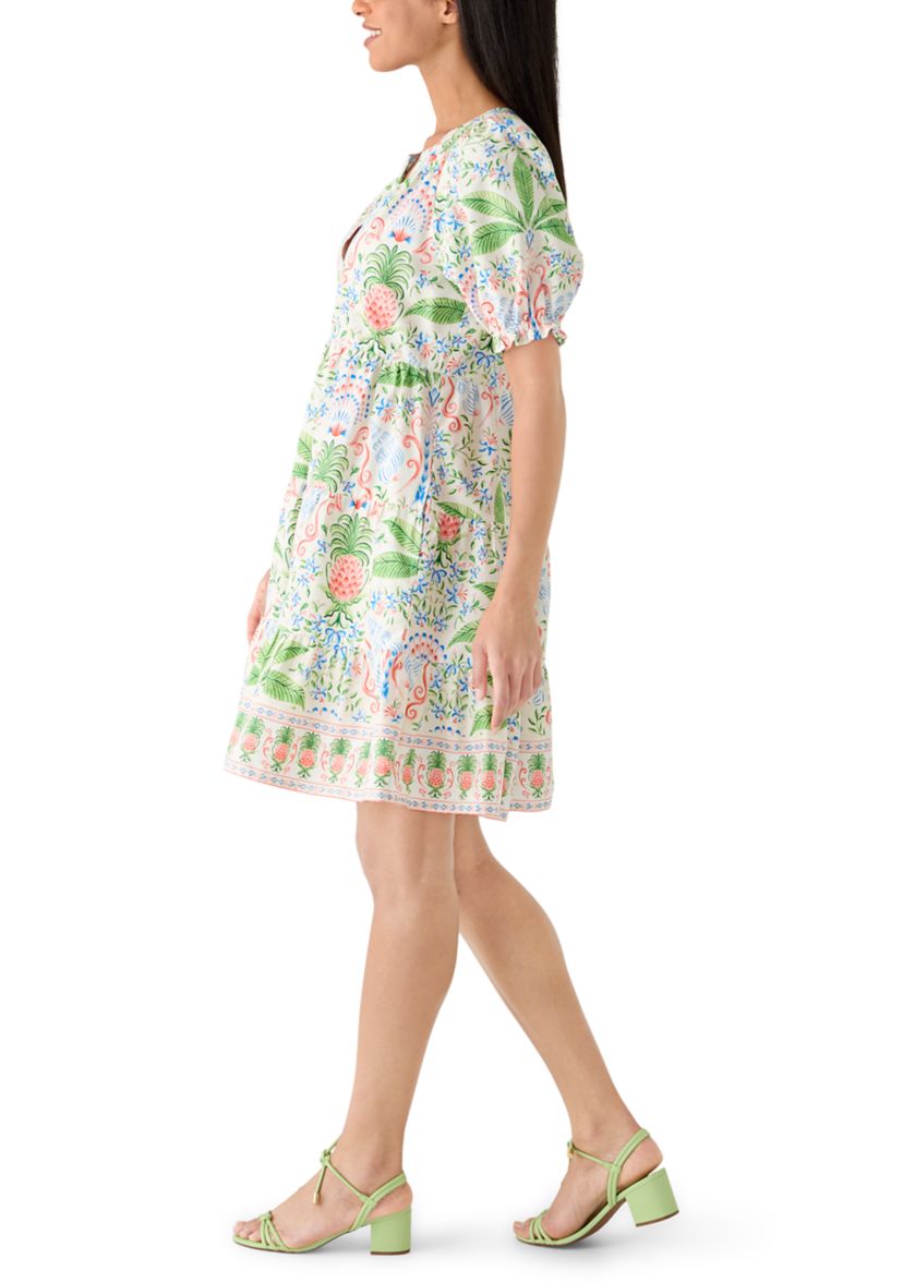 Crown & Ivy Women's Short Sleeve Printed Peasant Dress | Belk