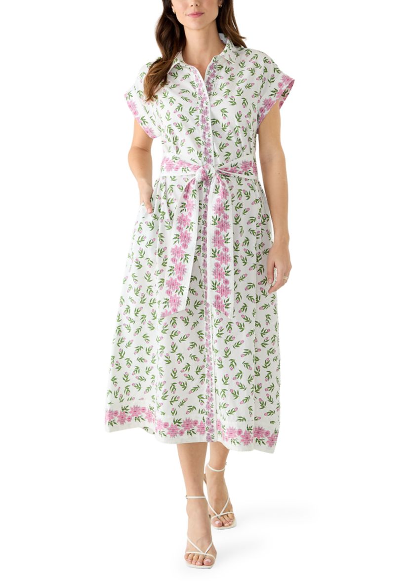 crown and ivy green and white dress Edessa Floral Tiered Ruffle Maxi Dress main image 0