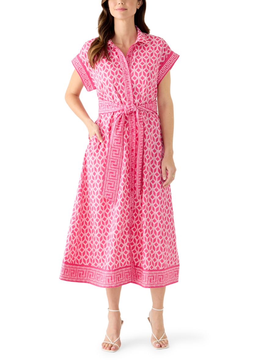 long sleeve pink midi dress Florere Tiered High Neck Long Sleeve Midi Dress