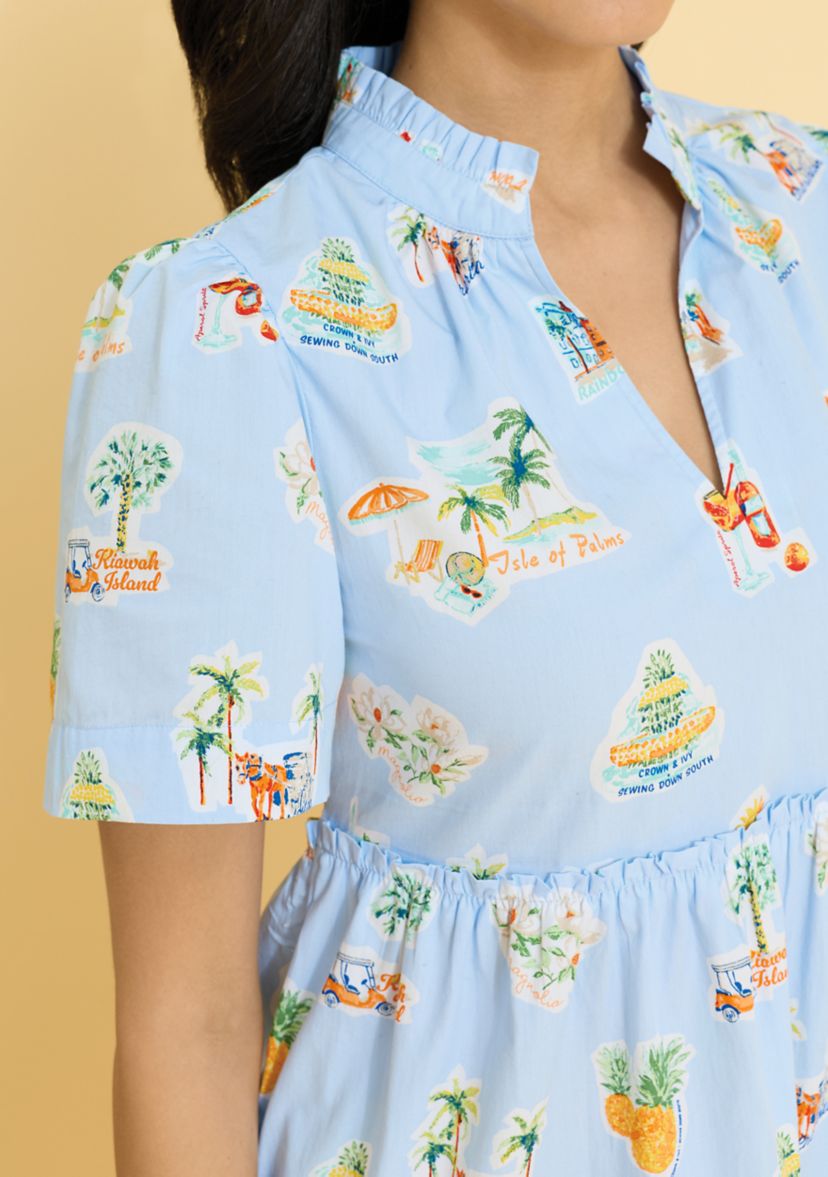 Crown & Ivy Sewing Down South x Crown & Ivy Harbor Short Sleeve Mini Dress  | Belk