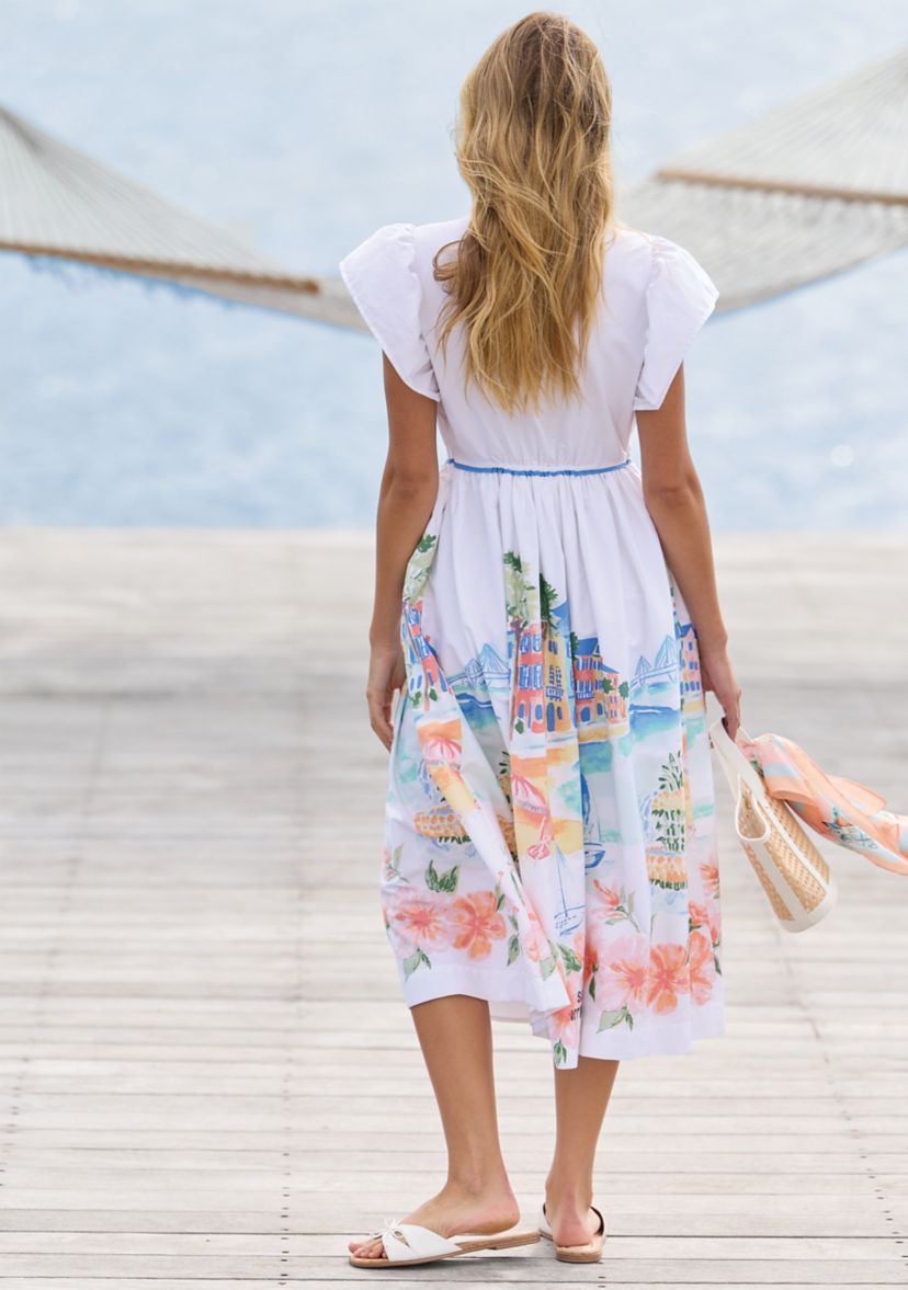 south beach style dresses Frill Cotton Maxi Dress in Yellow – South Beach