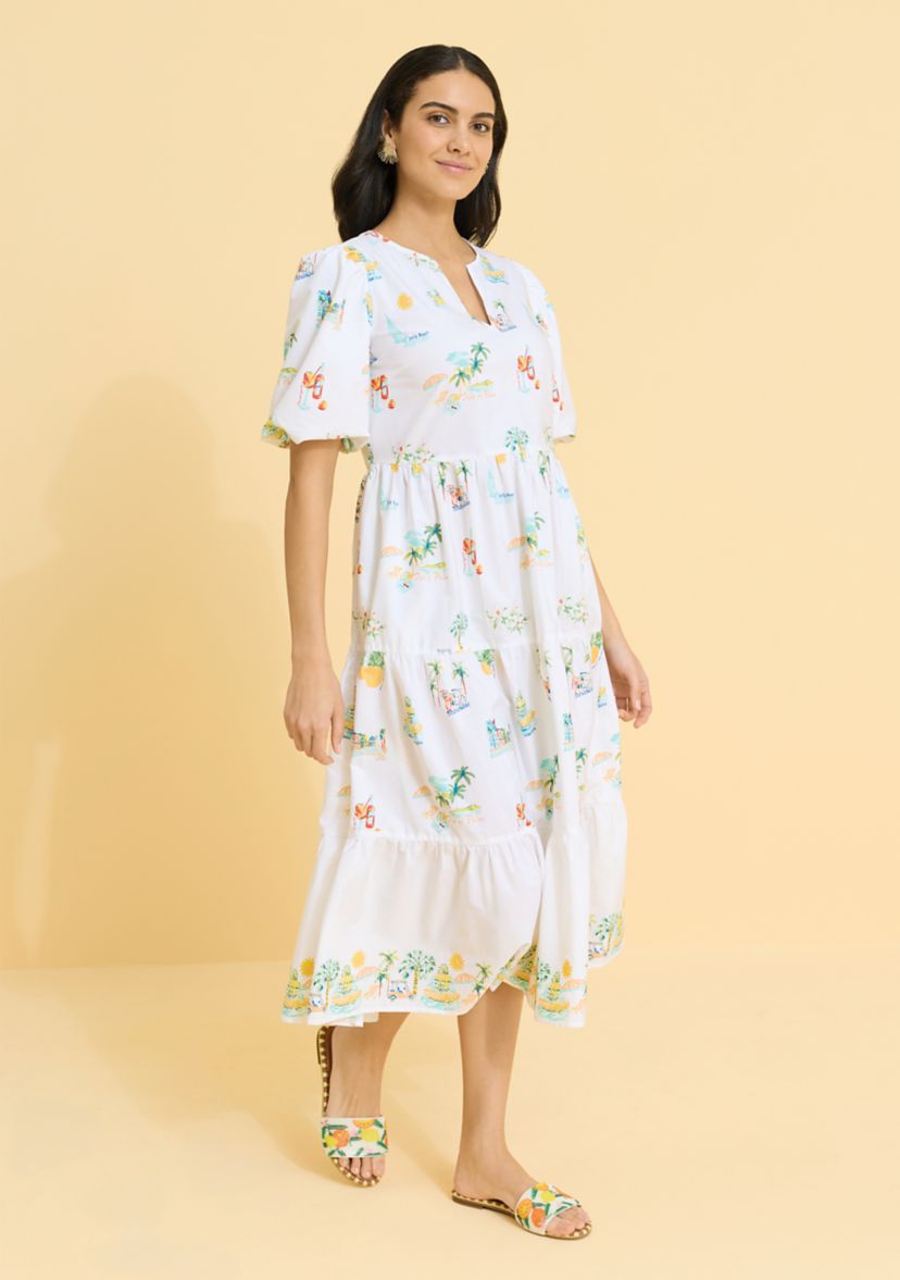 Crown & Ivy Sewing Down South x Crown & Ivy Riley Short Sleeve Tiered Midi  Dress | Belk